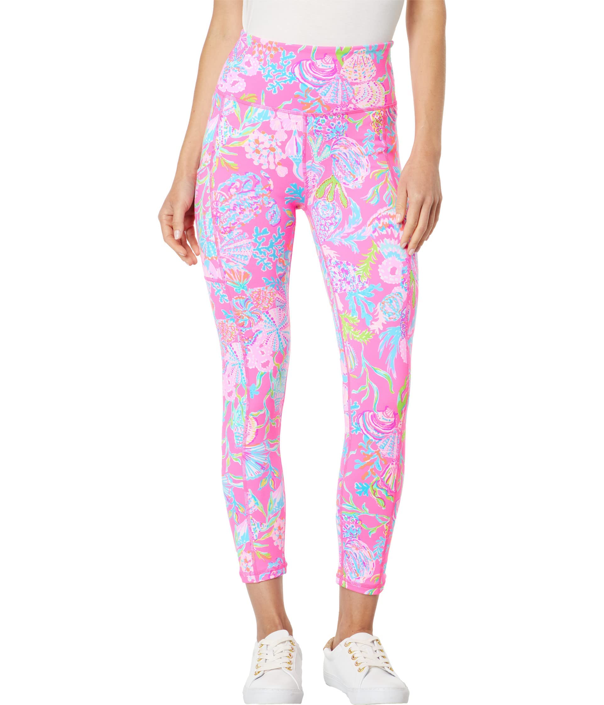 Lilly Pulitzer UPF 50+ High-Rise Leggings for Women - Flat Elastic Waistband, Fitted Silhouette, Comfortable & Stylish Yoga Pants | Perfect for Workouts, Running, Lounge & Everyday Wear