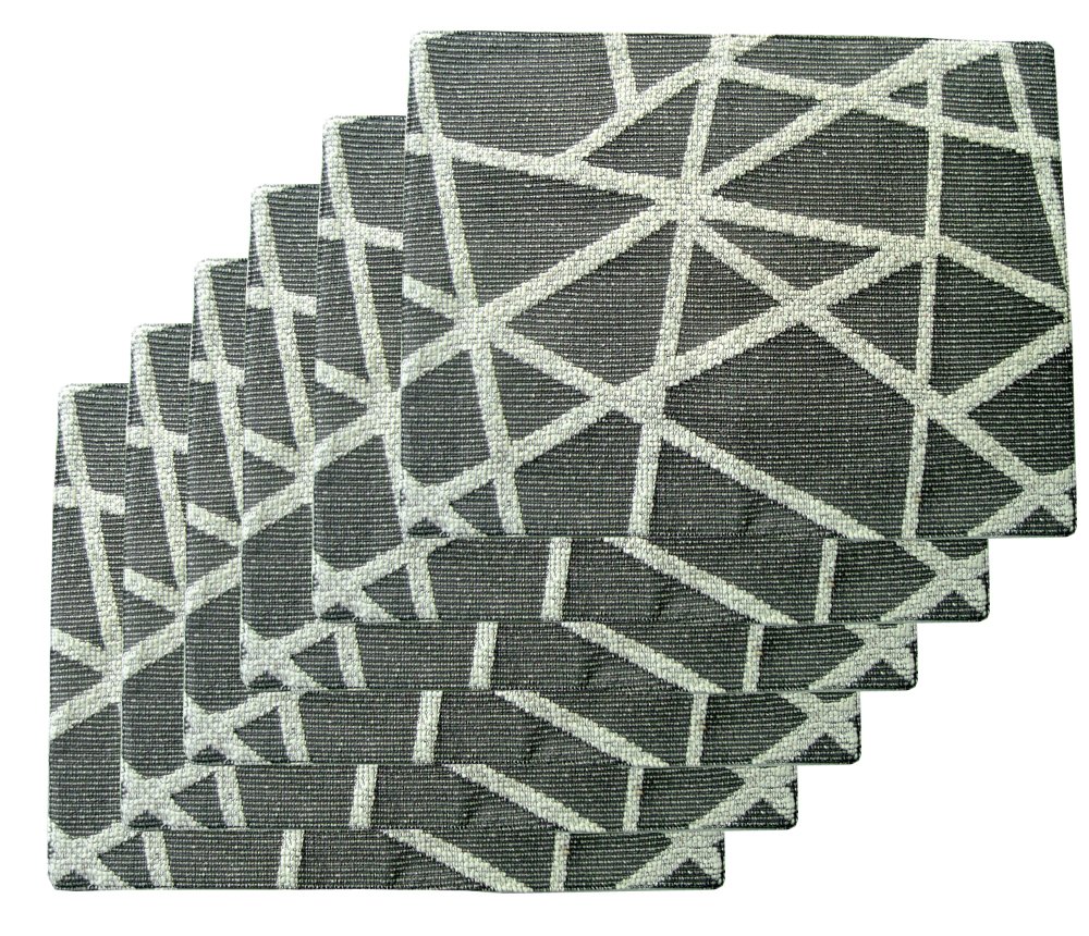 Artbisons Set of 6 Gray Geometric Placemats - 16