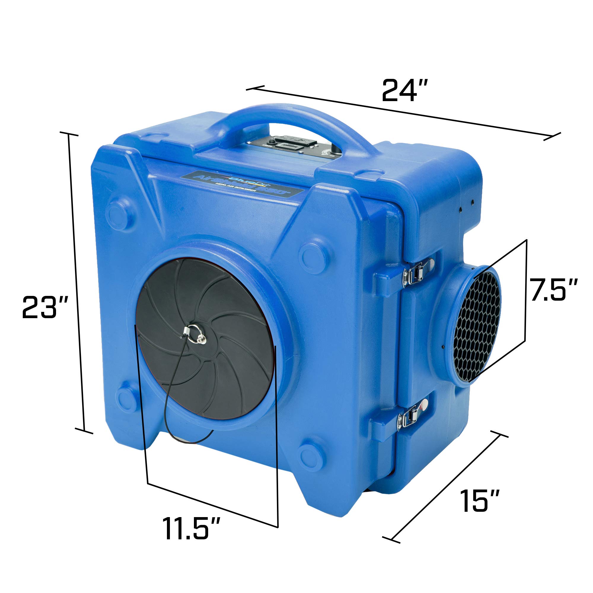 BlueDri BD-AS-550-BL Commercial HEPA Air Scrubber | Negative Air Machine for Water Damage Restoration & Air Purification | Ideal for Mold Remediation, Construction Sites & Fire Damage Cleanup