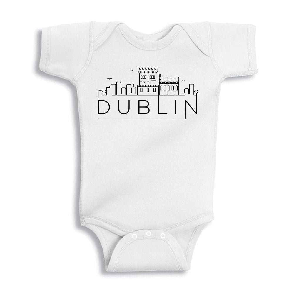 TATY Kids Skyline Dublin Ireland Baby Infant Bodysuit - Soft Cotton Onesie for Boys & Girls - Perfect for St. Patrick's Day, Irish Heritage Events & Family Photos
