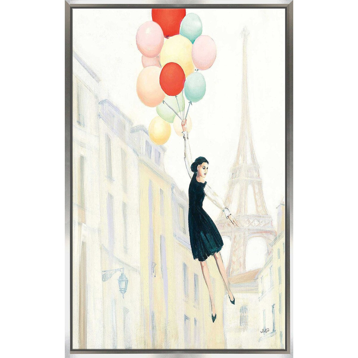 Aloft In Paris II Canvas Wall Art - Floating Frame Print for Living Room & Bedroom Decor - Modern Home & Office Wall Decor