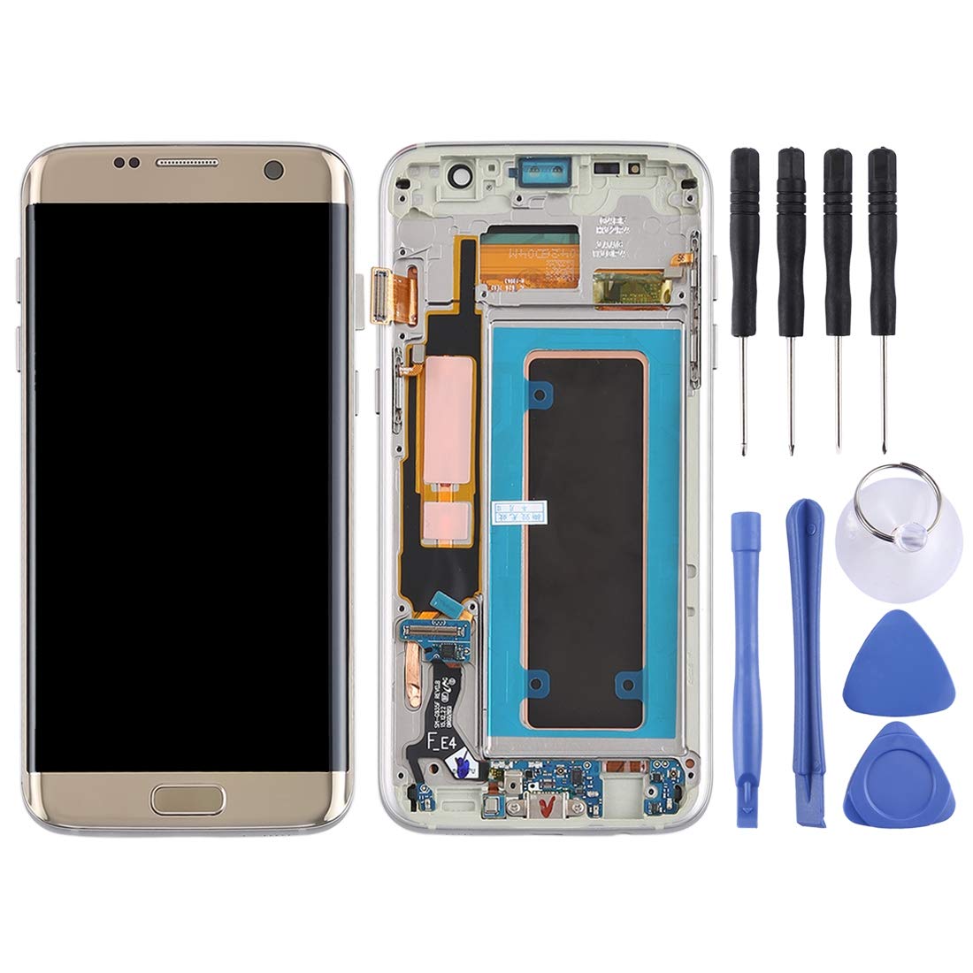 Original LCD Screen and Digitizer Full Assembly Replacement for Samsung Galaxy S7 Edge (Model G935F/G935FD) - DIY Repair Kit for Cracked or Damaged Display - Perfect for Home, Office, and Travel Use