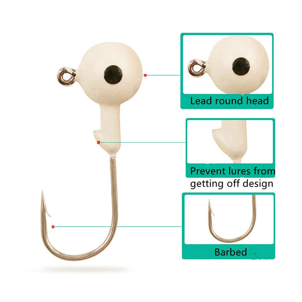 Toasis Round Jig Heads Ice Fishing Lure Bait Hooks Set - Premium Fishing Hooks for Ice Fishing, Bass, Walleye & Panfish - Perfect for Winter Fishing & Ice Angling Adventures
