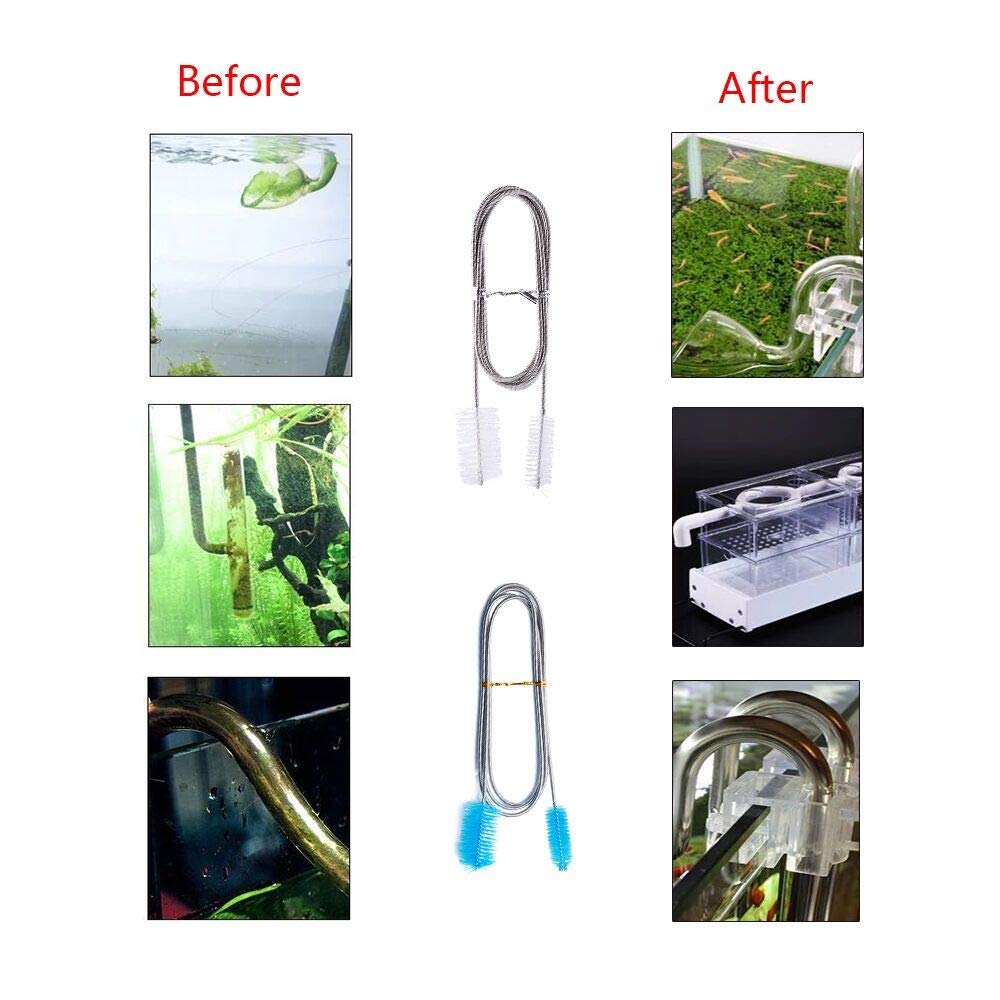 2 Pack Aquarium Tube Cleaning Brushes - Flexible Double Ended 61