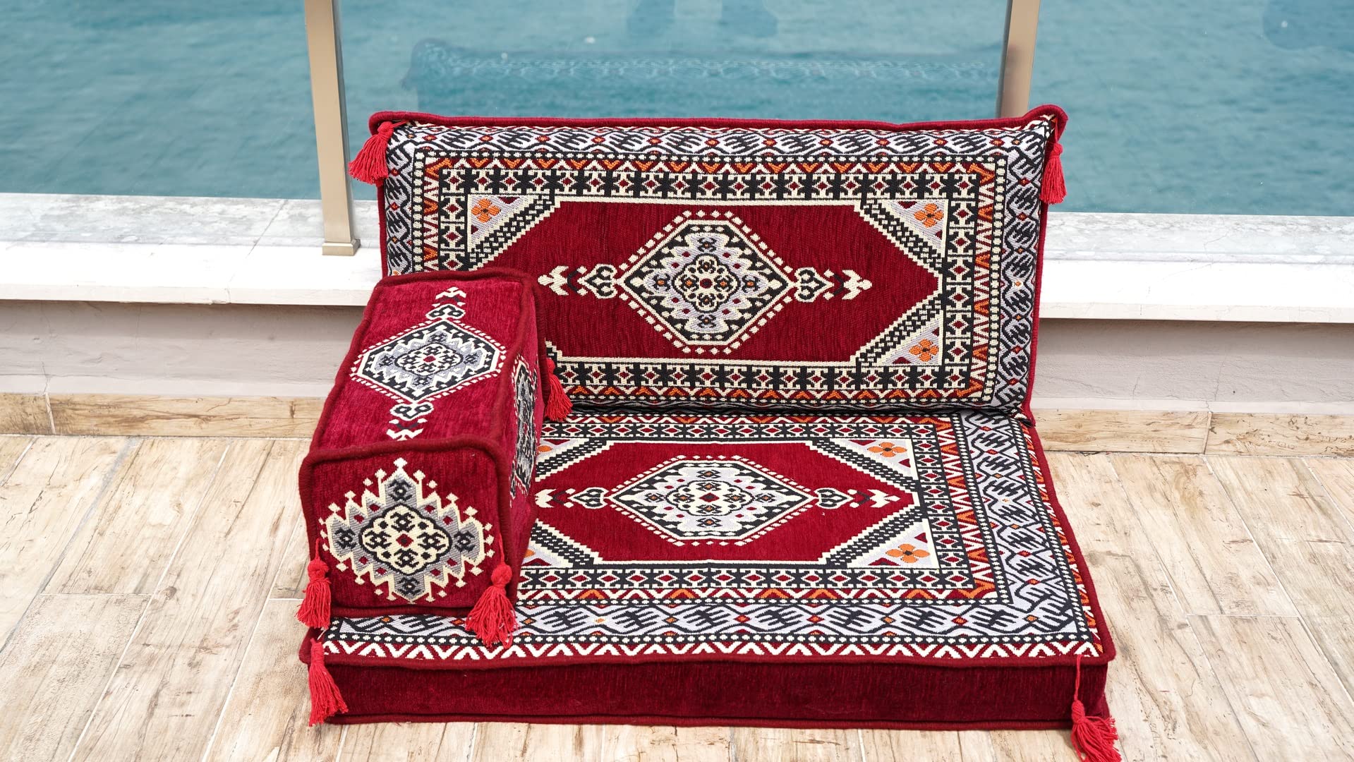 Authentic Moroccan Floor Cushion - Handmade Arabic Sofa Seating & Turkish Floor Couch | Bohemian Home Decor for Living Room, Meditation Space & Cozy Lounge Areas