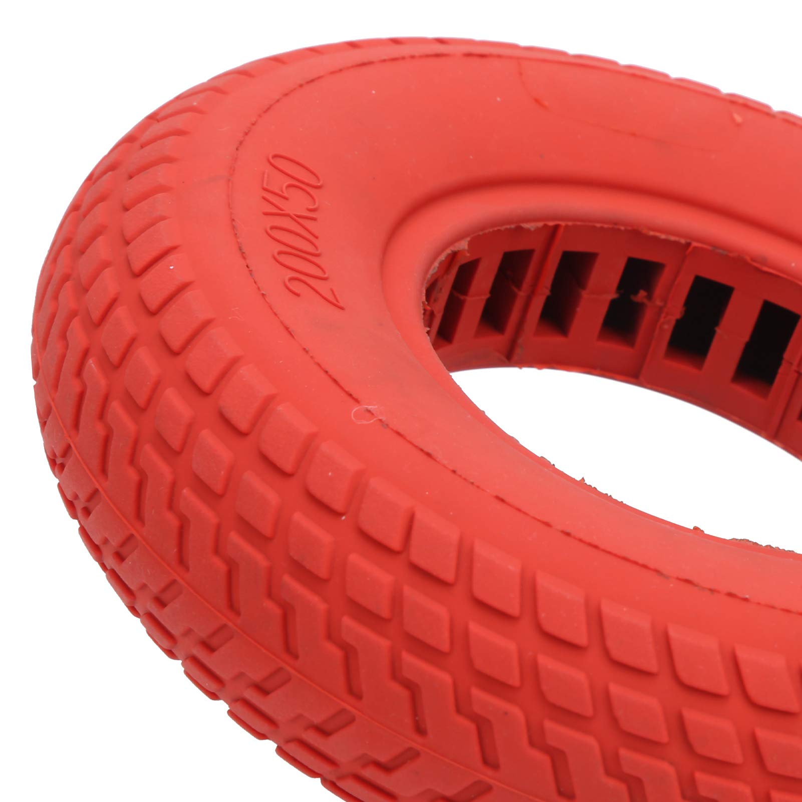Dilwe 200x50mm Explosion-Proof Solid Rubber Tire for Electric Scooters - Red Hollow Out Damping Tire | Electric Scooter Modification Accessories | Perfect for Commuting, Urban Travel & Off-Road Adventures
