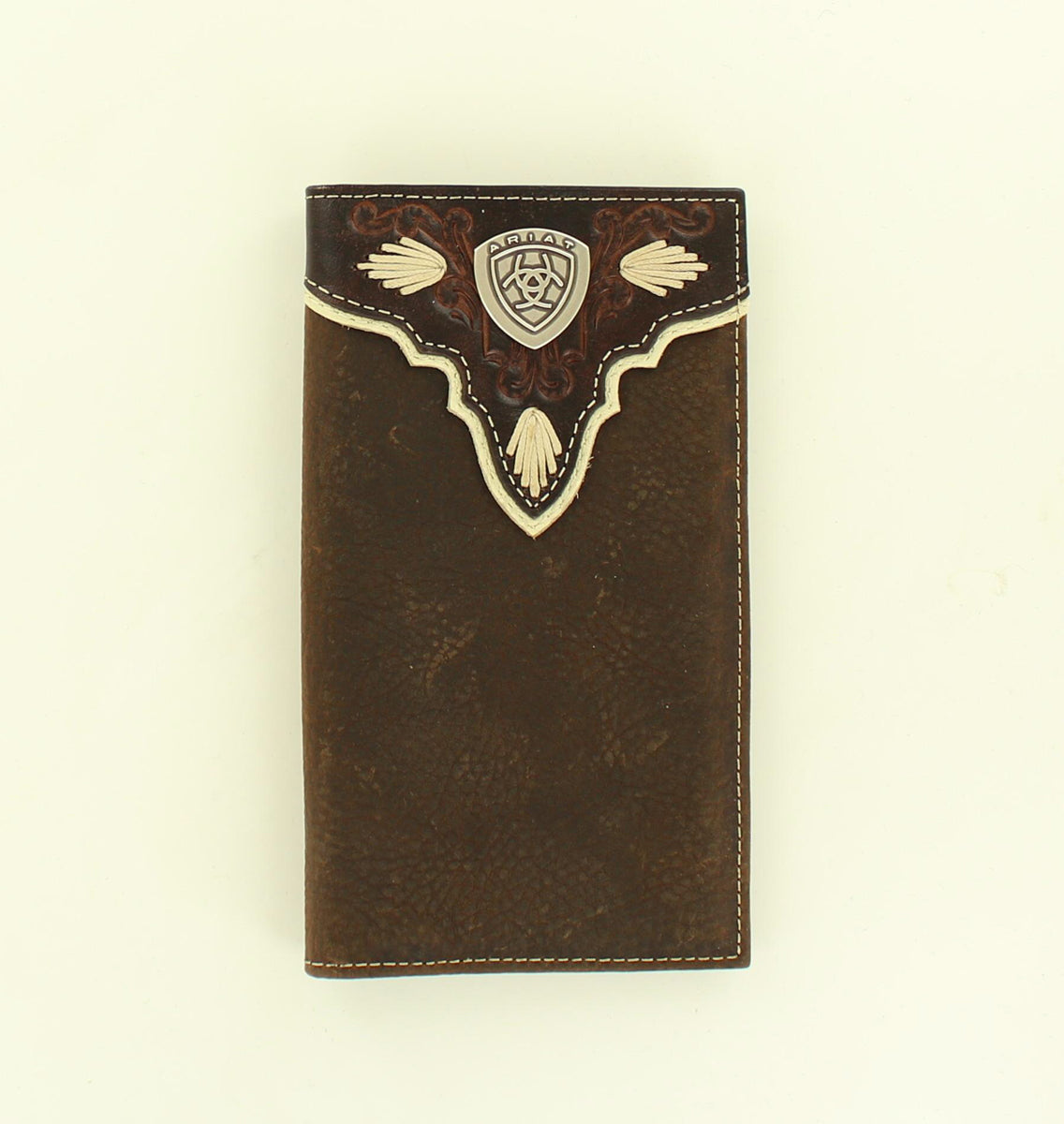 Ariat Premium Men's Rodeo Wallet - Genuine Leather Bifold Wallet for Cowboy, Rancher & Western Enthusiasts - Perfect for Rodeo, Ranch Work & Everyday Carry