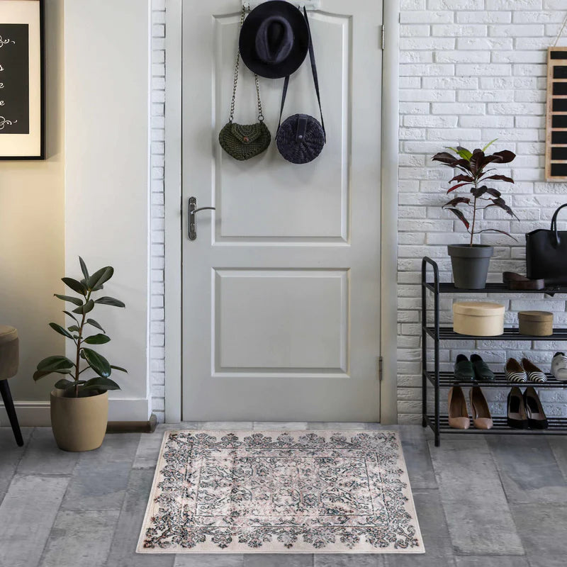 Myel Classic Medallion Indoor Area Rug - Non-Slip Traditional Persian Design Runner Rug for Living Room, Bedroom & Hallway