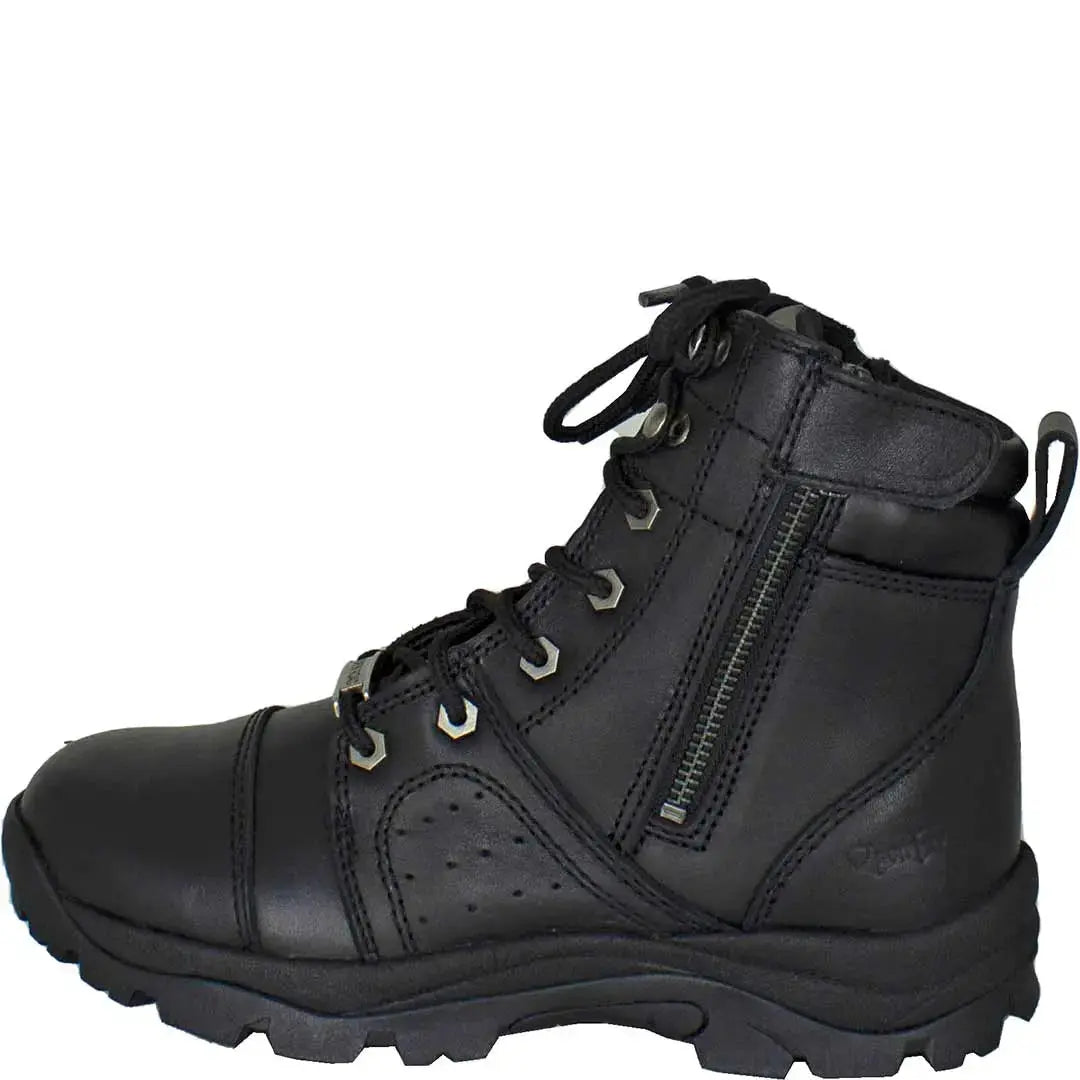 Open Road Women's SWAT Motorcycle Boots - Black Leather Riding Boots for Harley & Cruiser Bikes - Perfect for Long Rides & Motorcycle Events