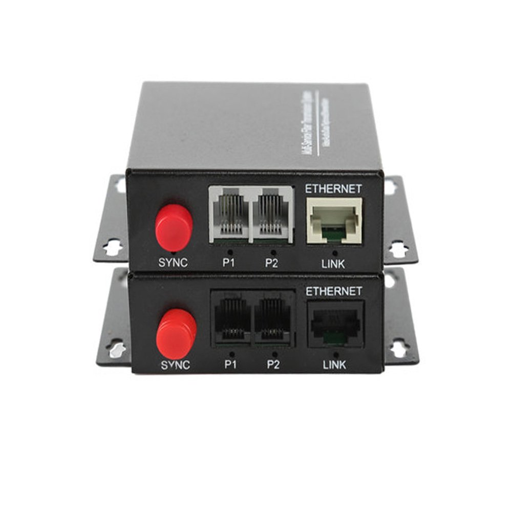Fiber Optic Telephone Converter Extender - 2 Channel PCM Voice & 10/100Mbps Ethernet Over Fiber with FC Port | Ideal for Office VoIP Systems, Remote Communication & Network Expansion