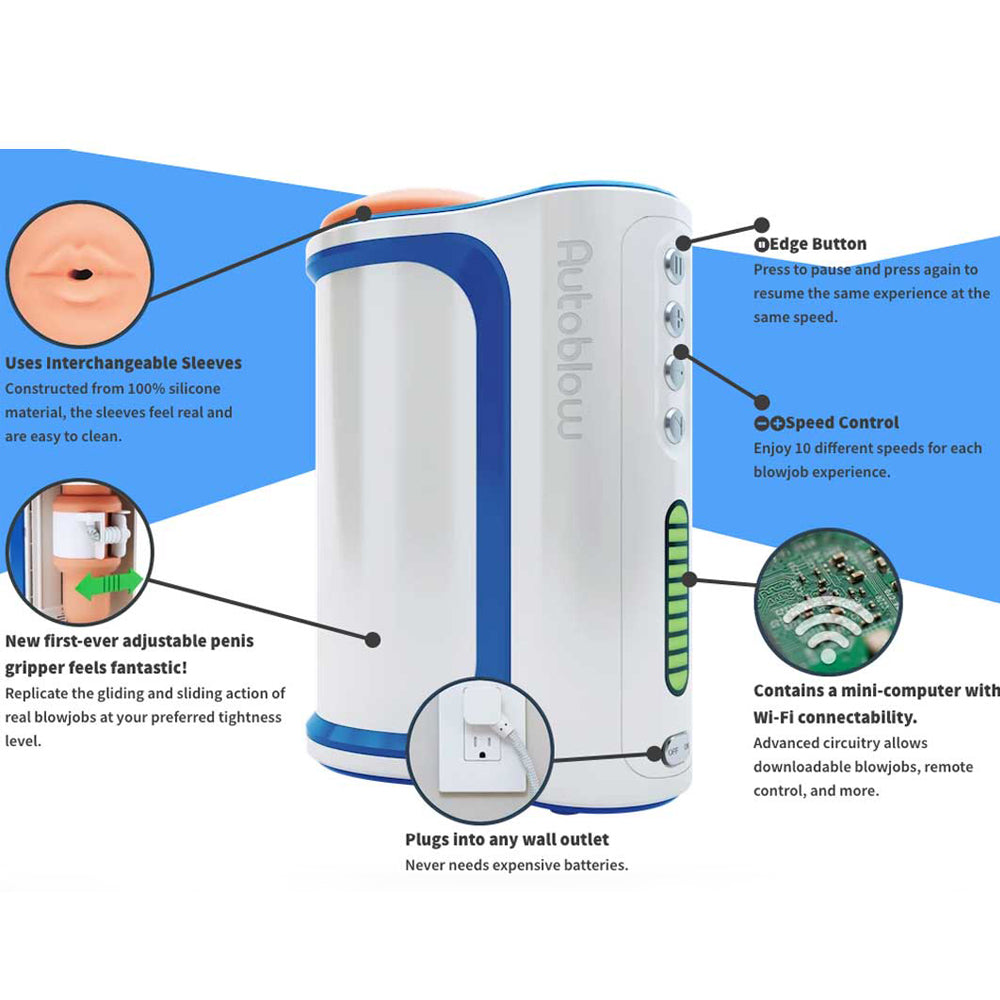 Autoblow A.I.+ WiFi Enabled Automatic Blowjob Machine for Men - Hands-Free Adult Toy for Solo Pleasure & Couples Play