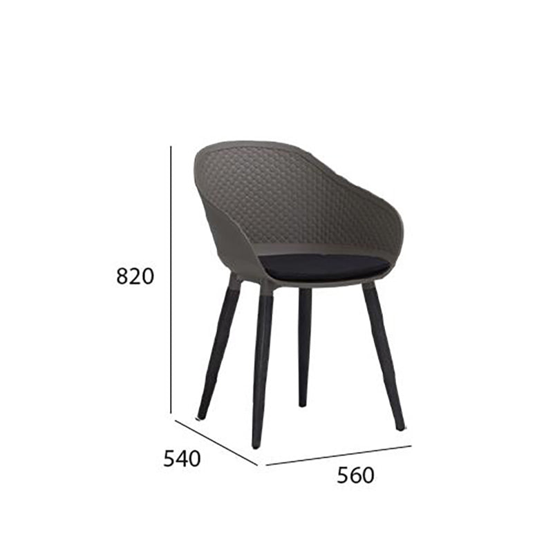 UNITY Arm Chair - Taupe & Black Modern Accent Chair for Living Room, Bedroom, or Office - Comfortable Upholstered Lounge Chair with Sturdy Metal Legs