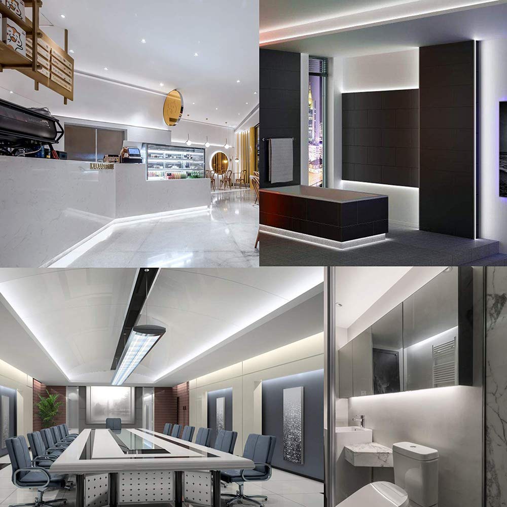 24V LED Strip Light White 6000-6500K, 16.4ft/5M Waterproof IP65 Outdoor Flexible Rope Lights, SMD5050 300LEDs Dimmable Tape Ribbon Light for Bedroom, Kitchen, Cabinet, Party, Christmas Decorations - Perfect for Home, Office, and Holiday Lighting