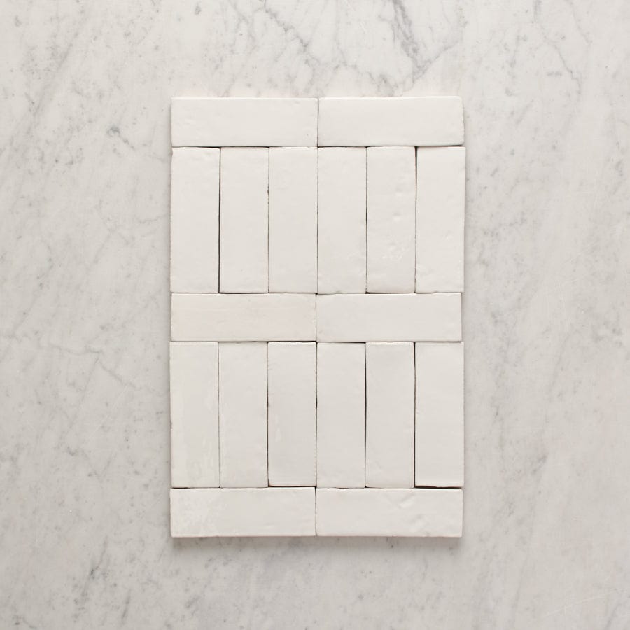 Noosa Gloss Zellige White Tile - Premium Ceramic Wall & Floor Tile for Bathroom, Kitchen Backsplash & Shower Renovation