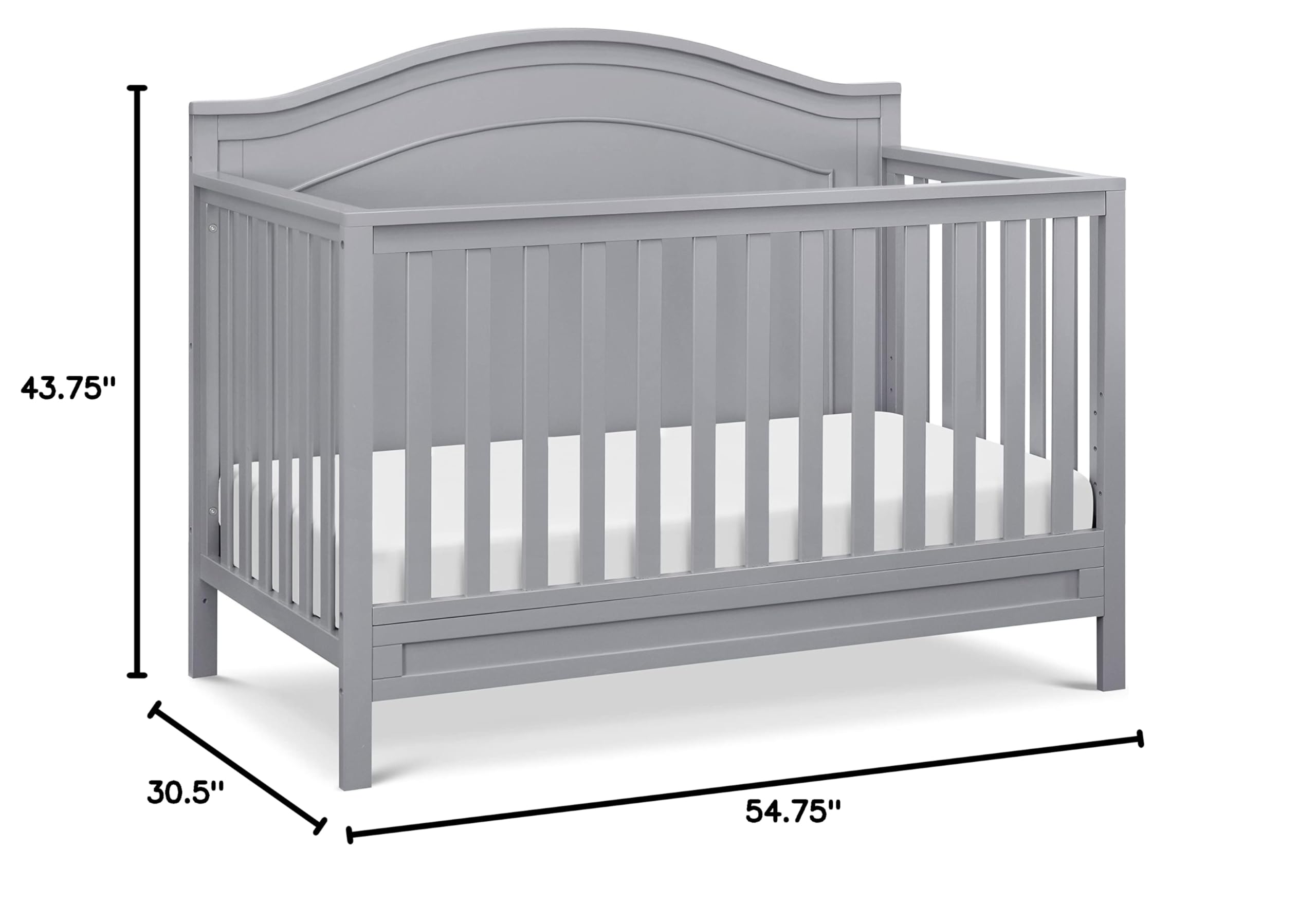DaVinci Charlie 4-in-1 Convertible Baby Crib - GREENGUARD Gold Certified - Nursery & Toddler Bedroom Essential