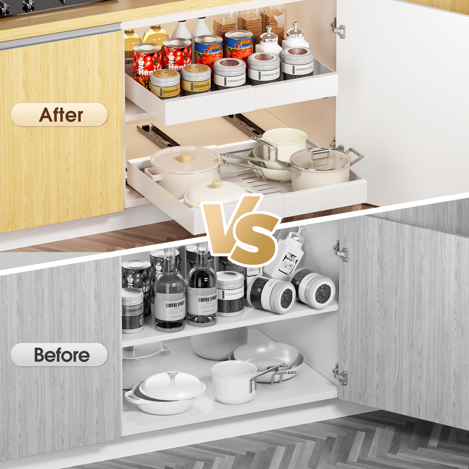 Delamu Expandable Pull Out Cabinet Organizer (11.8