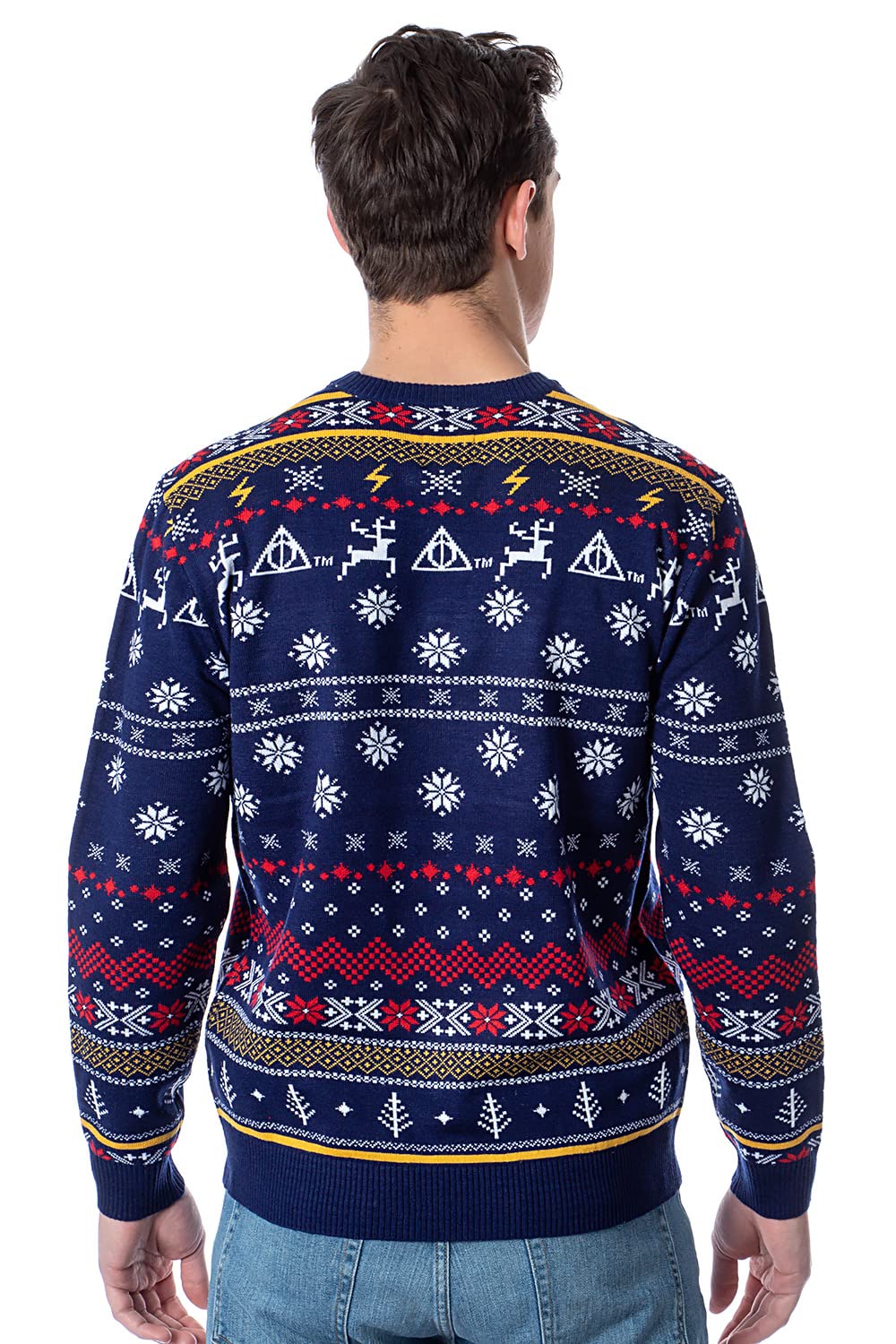 Bioworld Men's & Women's Christmas Holiday Ugly Sweater Knit Pullover | Festive Ugly Christmas Sweater for Holiday Parties & Family Gatherings