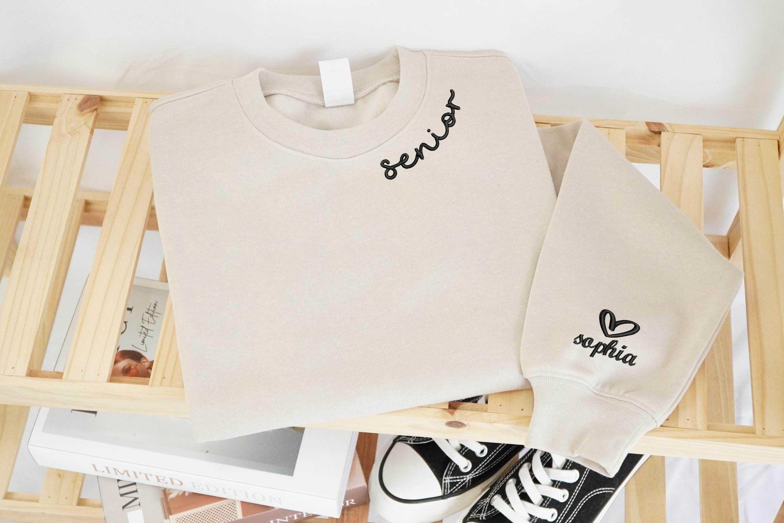Custom Embroidered Senior Shirt - Personalized Graduation Gift for High School & College Seniors - Perfect for Yearbook Signing & Senior Week Celebrations