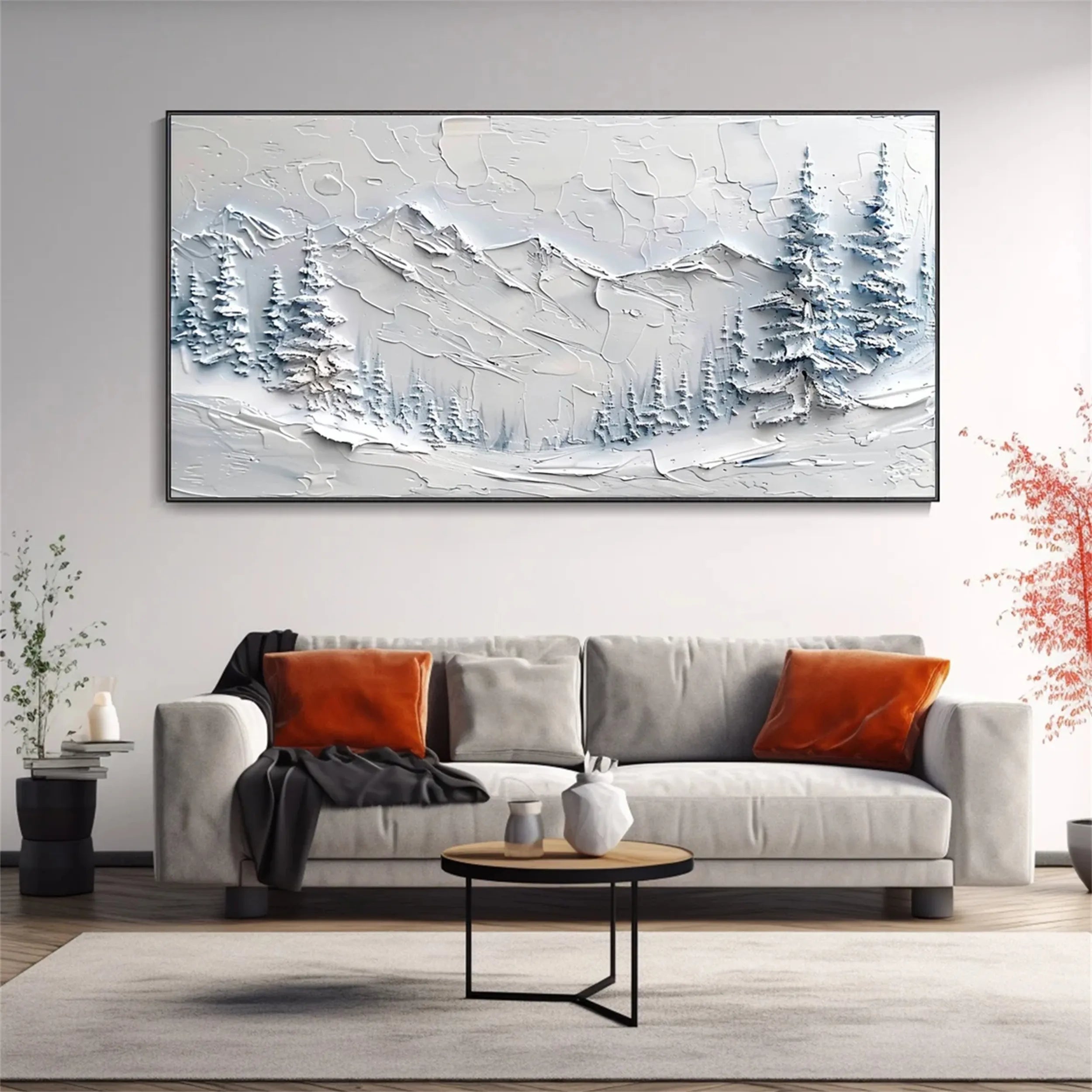 White Minimalist Textured Painting Canvas - Modern Abstract Wall Art for Living Room, Bedroom & Office Decor | Premium Quality #MM256