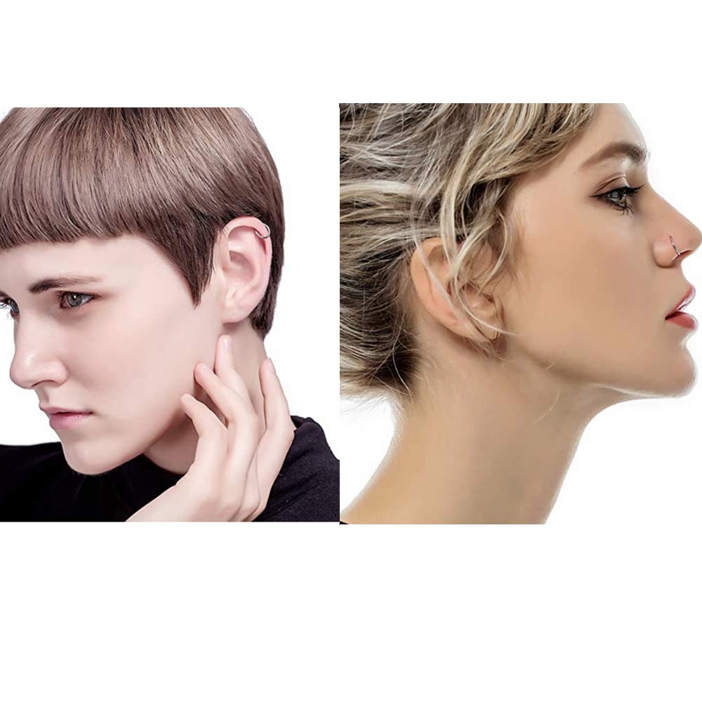 316L Surgical Steel Nose Hoop Rings - Hypoallergenic Lip & Nose Piercing Jewelry for Women & Men - Perfect for Everyday Wear, Parties & Alternative Fashion Styles