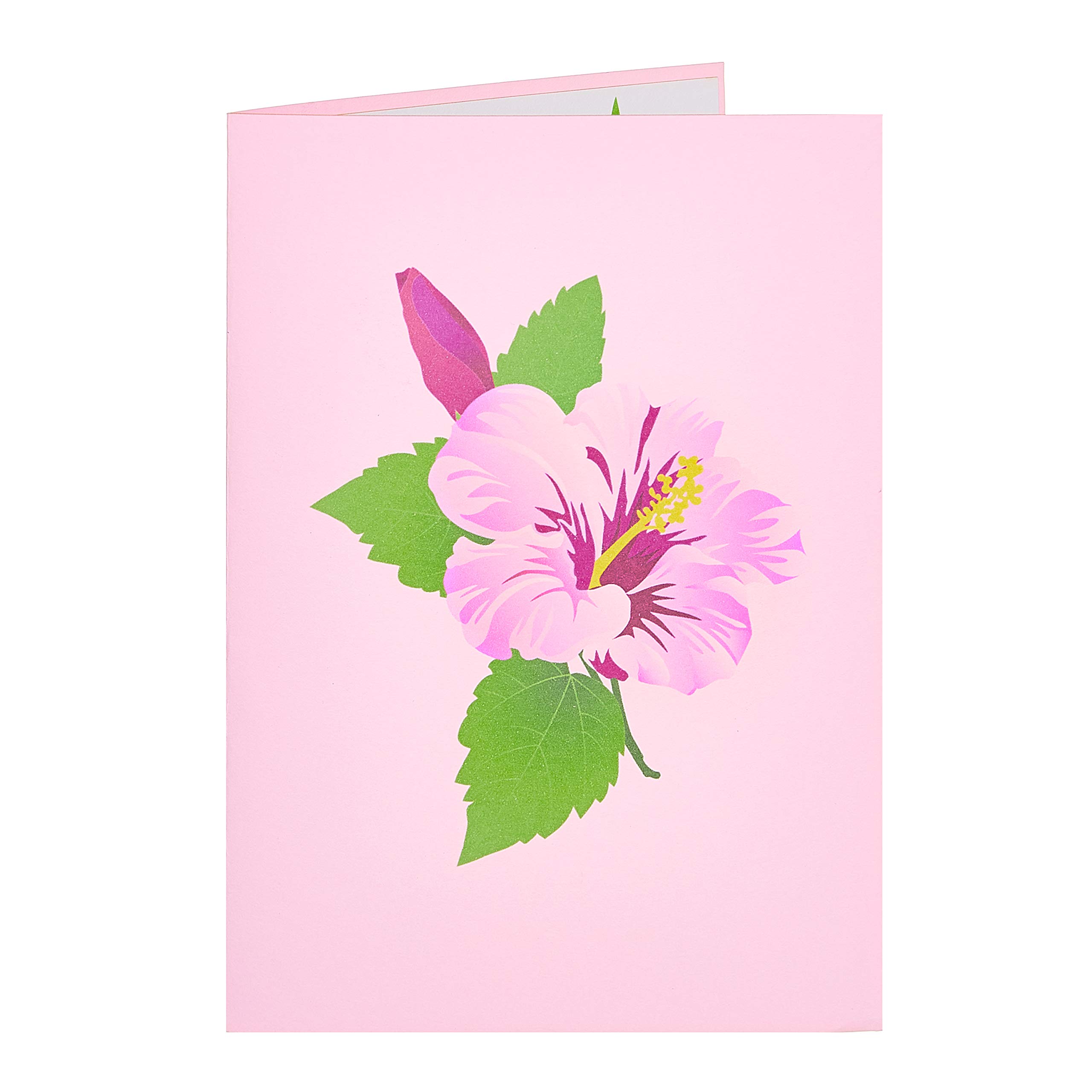 4x7 Hibiscus Pop Up Greeting Card - Handmade Blank Flower Card for Birthdays, Mother's Day, Hawaii Gifts for Women | Perfect for Any Occasion, Wedding Invitations & Thank You Cards