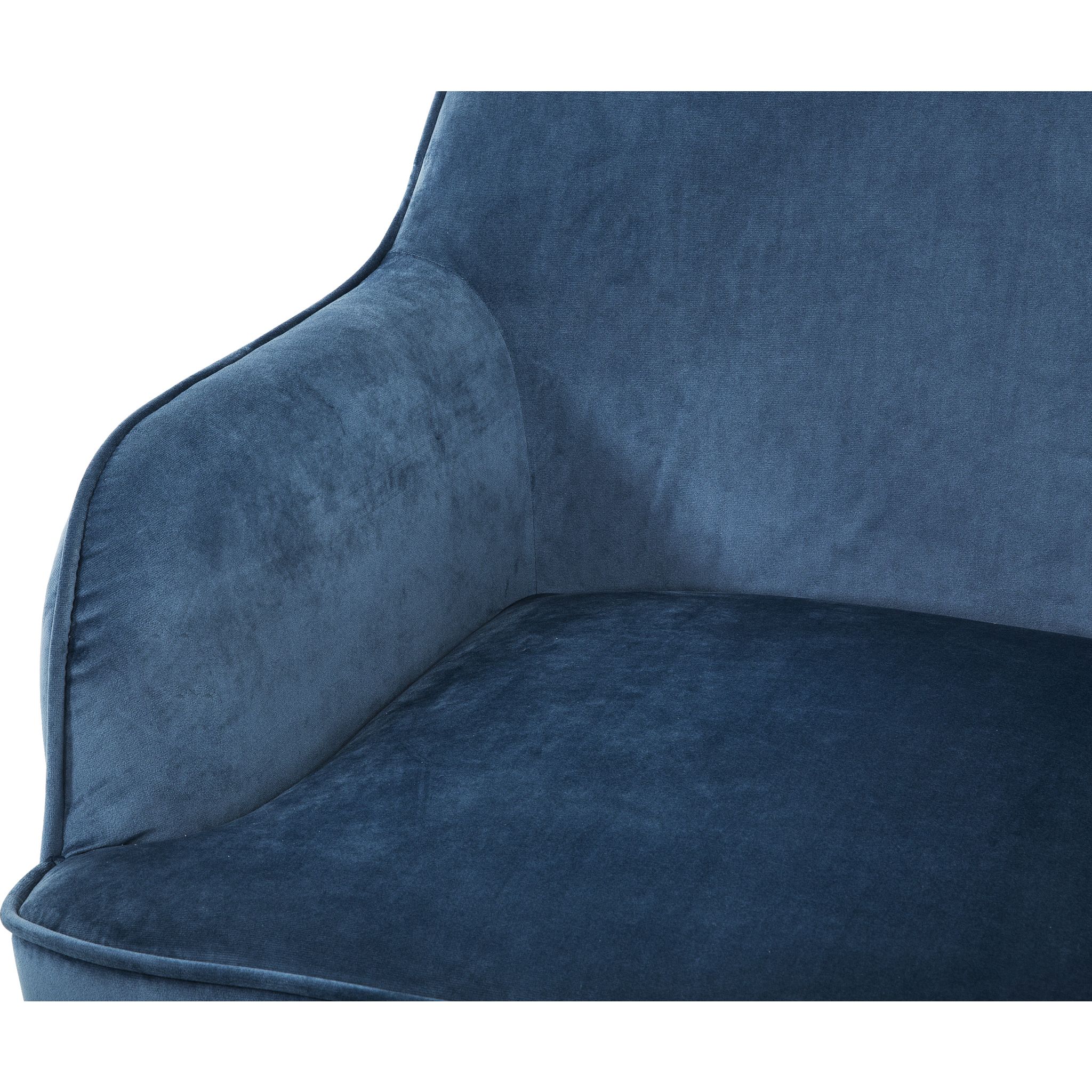 Alea Accent Chair - Navy Blue Velvet Upholstered Lounge Chair for Living Room, Bedroom & Office - Modern Comfortable Reading Chair with Sturdy Metal Legs