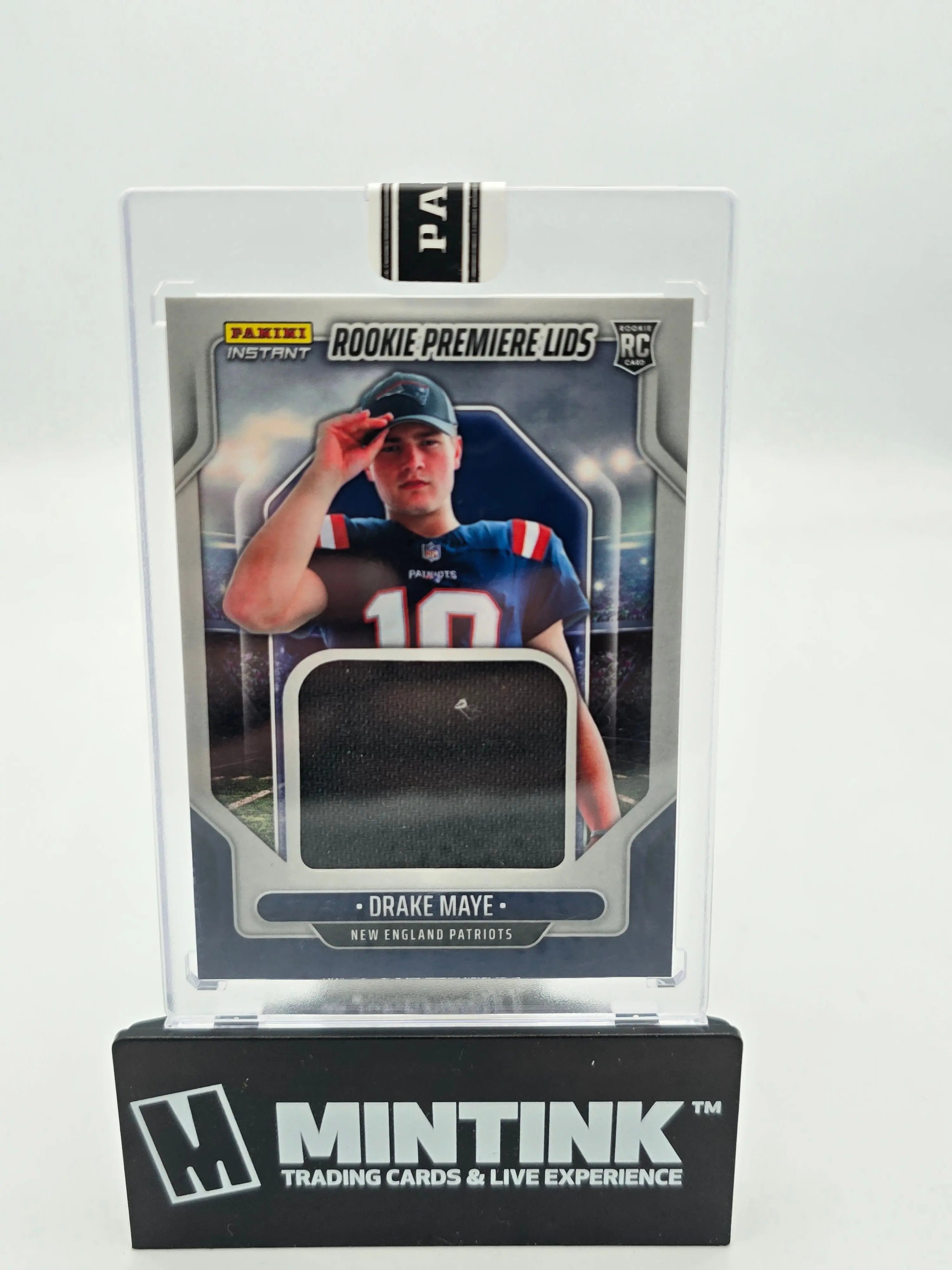 2024 Panini Instant Football Drake Maye Rookie Premier Lids Relic Card - Collectible Sports Memorabilia for NFL Fans & Card Collectors - Perfect for Display, Trading, and Investment