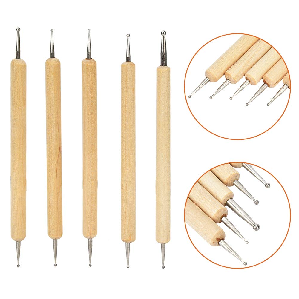 8-Piece Leather Carving Tool Kit - DIY Leather Craft Stylus, Embossing Spoon, Modeling & Point Drill Pen Set for Leatherworking, Perfect for Leather Carving, Stamping & Embossing Projects | Ideal for DIY Leather Crafts, Bookbinding & Leather Repair