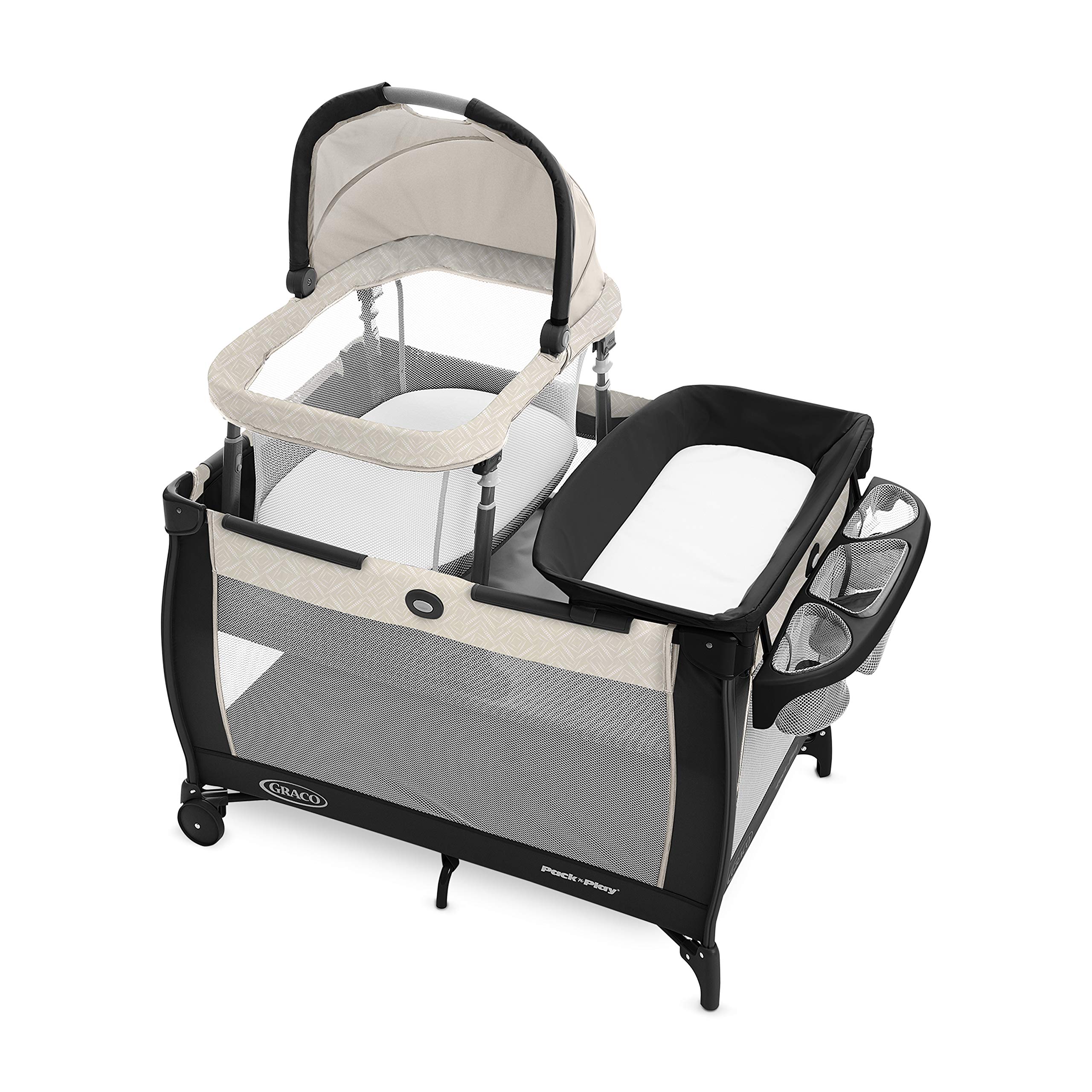 Graco Pack 'n Play Day2Dream Travel Bassinet Playard - Portable Baby Crib with Removable Bassinet, Diaper Changer & Fold-Flat Design | Perfect for Travel, Nursery & On-the-Go Parents (Lo, Lo, W/Fold Flat Bassinet)