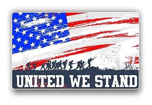 United We Stand Flag Car Stickers - Waterproof Vinyl Decals (5 Inch) for Car Body, Bumper, Door & Window - Patriotic Vehicle Decoration for Cars, Trucks & SUVs - Perfect for Independence Day & National Pride Events