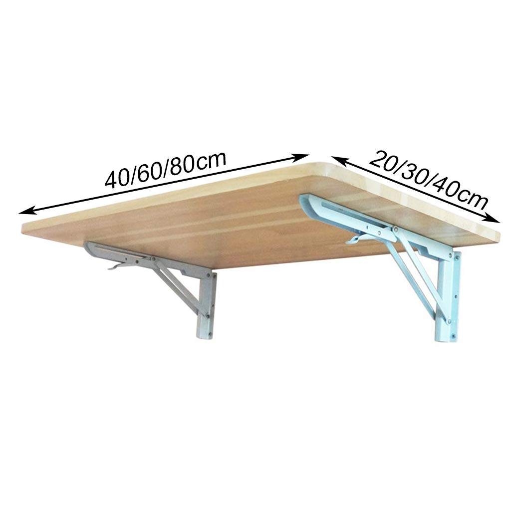 Solid Wood Drop-Leaf Wall Mounted Table - Foldable Laptop Stand, Computer Workstation for Office, Kitchen, Dining & Study - Space Saving Desk for Small Rooms (3 Size Options) - Perfect for Apartments, Dorms & Home Offices