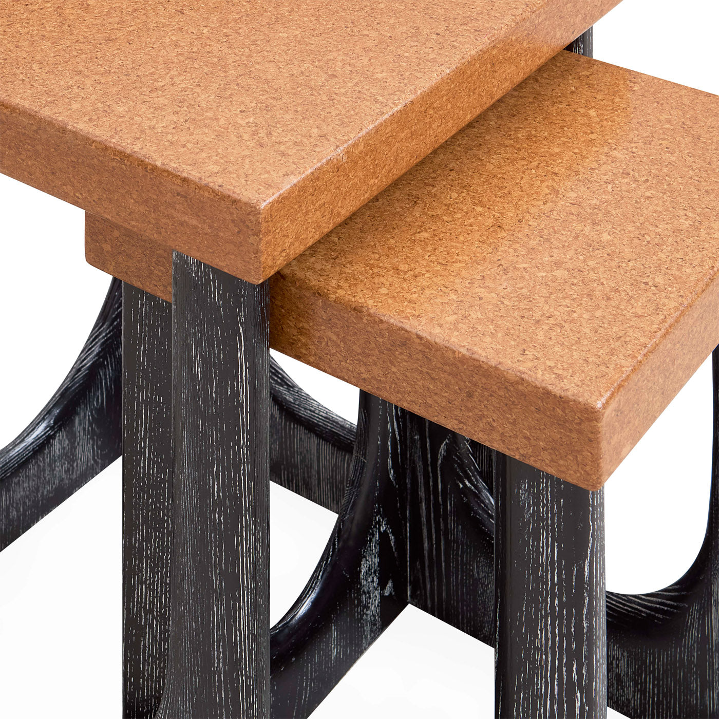 Coliseum Nesting Tables Set of 3 - Modern Space-Saving Side Tables for Living Room, Bedroom & Office - Wooden Stackable End Tables with Sturdy Metal Frame