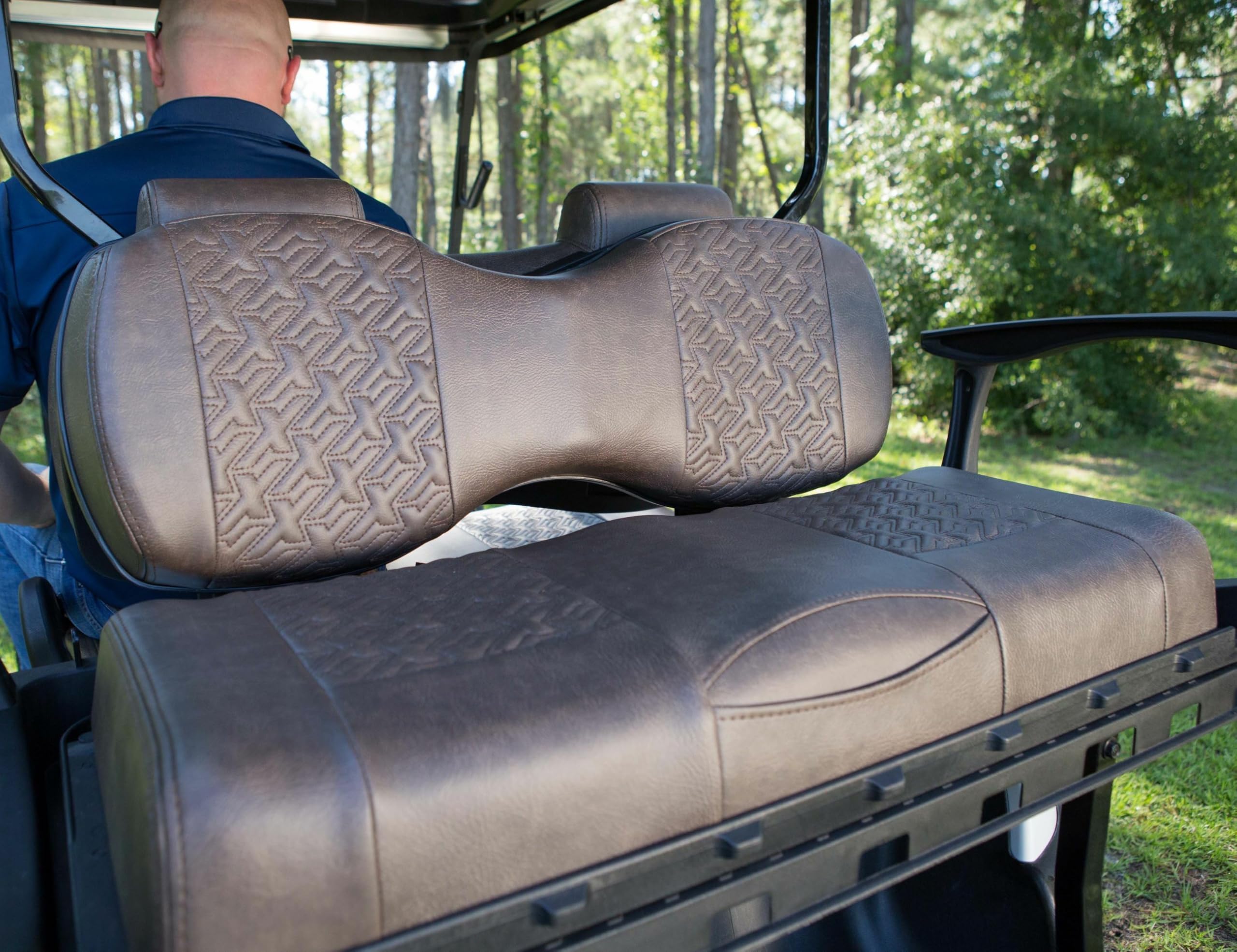 MadJax Executive Golf Cart Seats for Genesis Rear Seat Kits - Premium Scotch Plaid Design | Comfortable Backseat Upgrade for Golf Carts & Utility Vehicles | Perfect for Golf Courses, Resorts & Neighborhood Cruising