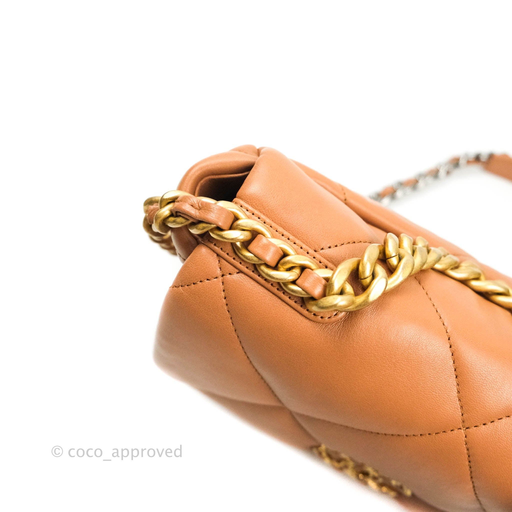 Chanel 19 Small Handbag in Dark Beige Caramel with Mixed Hardware - Perfect for Work, Travel & Evening Events