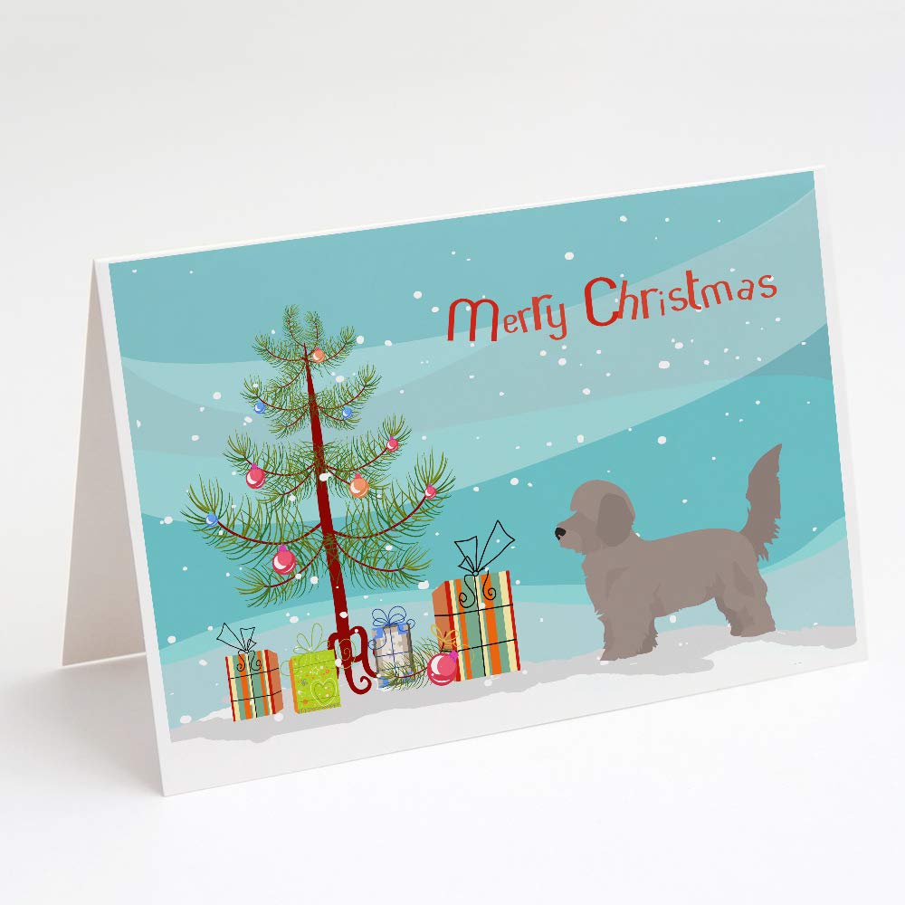 Whimsical Doxiepoo Christmas Tree Greeting Cards - Pack of 8 Blank A7 Note Cards (5x7 inches) with Envelopes | Perfect for Holiday Wishes, Gift Tags & Festive Correspondence
