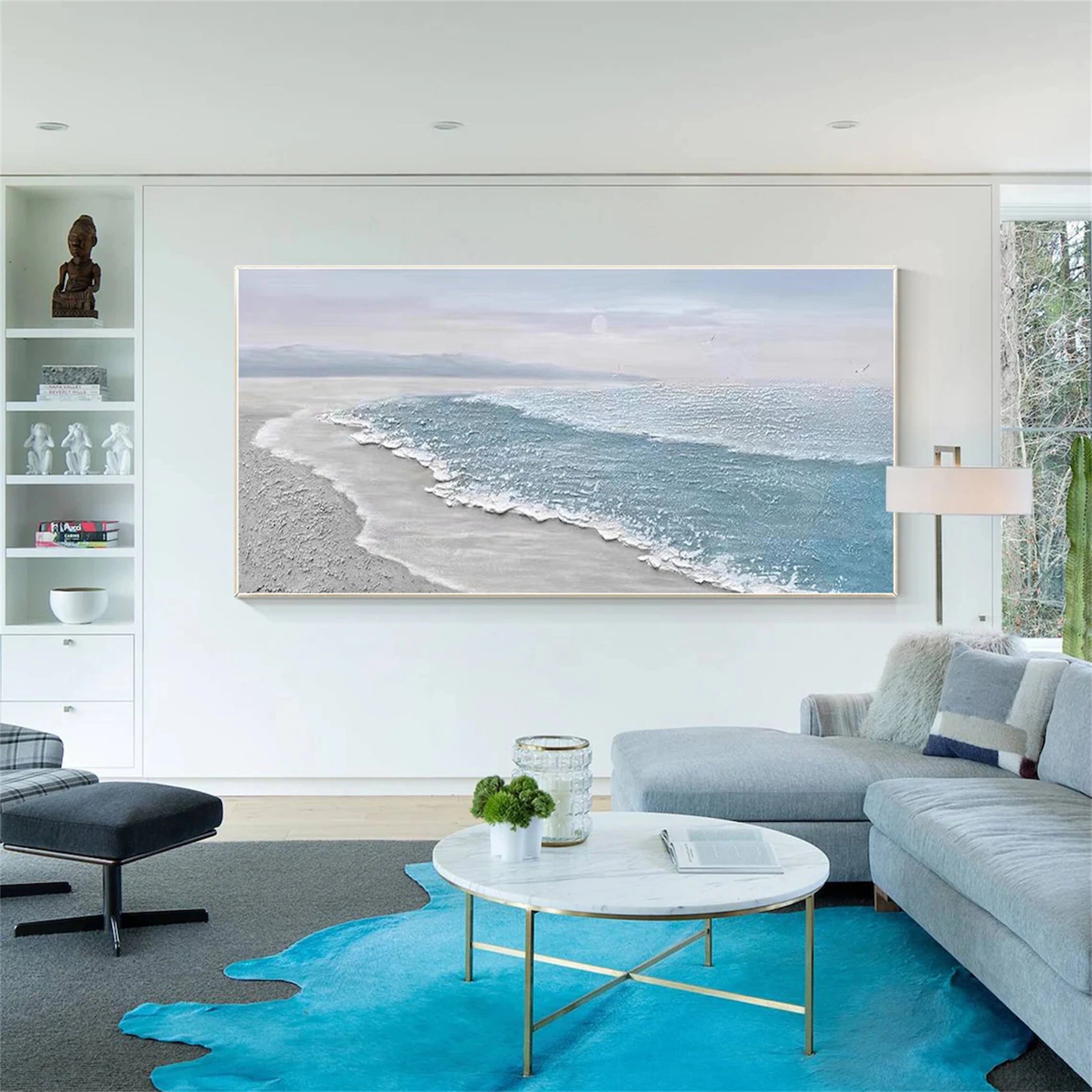 Ocean And Sky Painting #OS 057 - Stunning Seascape Wall Art for Home & Office Decor | Coastal Themed Living Room & Bedroom Wall Decor