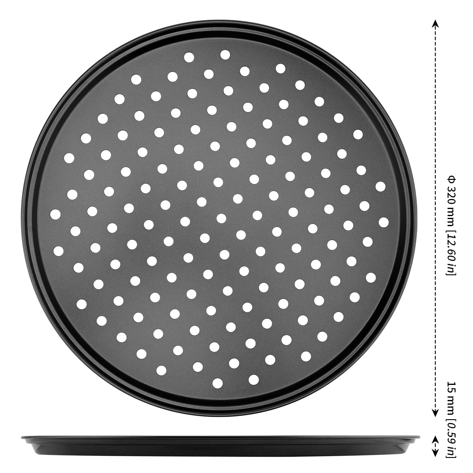 MANCHAP 4-Pack 12-Inch Round Perforated Pizza Baking Pans - Carbon Steel Non-Stick Pizza Crisper Trays for Oven, Home & Restaurant Use - Perfect for Crispy Crusts, Homemade Pizzas & Baking