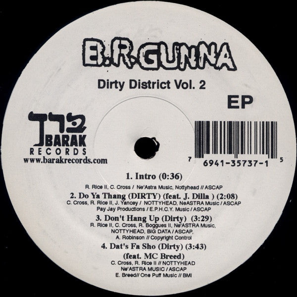 B.R. Gunna – Dirty District Vol. 2 EP 12 Barak Records – BRK35737 | Hip Hop Rap Music Album | Perfect for DJ Sets, Music Collectors & Urban Culture Enthusiasts