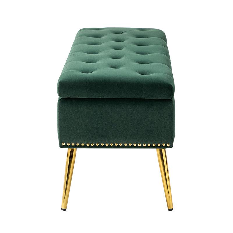 Lenore Upholstered Storage Bench with Cushion Seat - Modern Upholstered Ottoman for Bedroom, Living Room & Entryway - Multi-Functional Storage Furniture for Home Organization