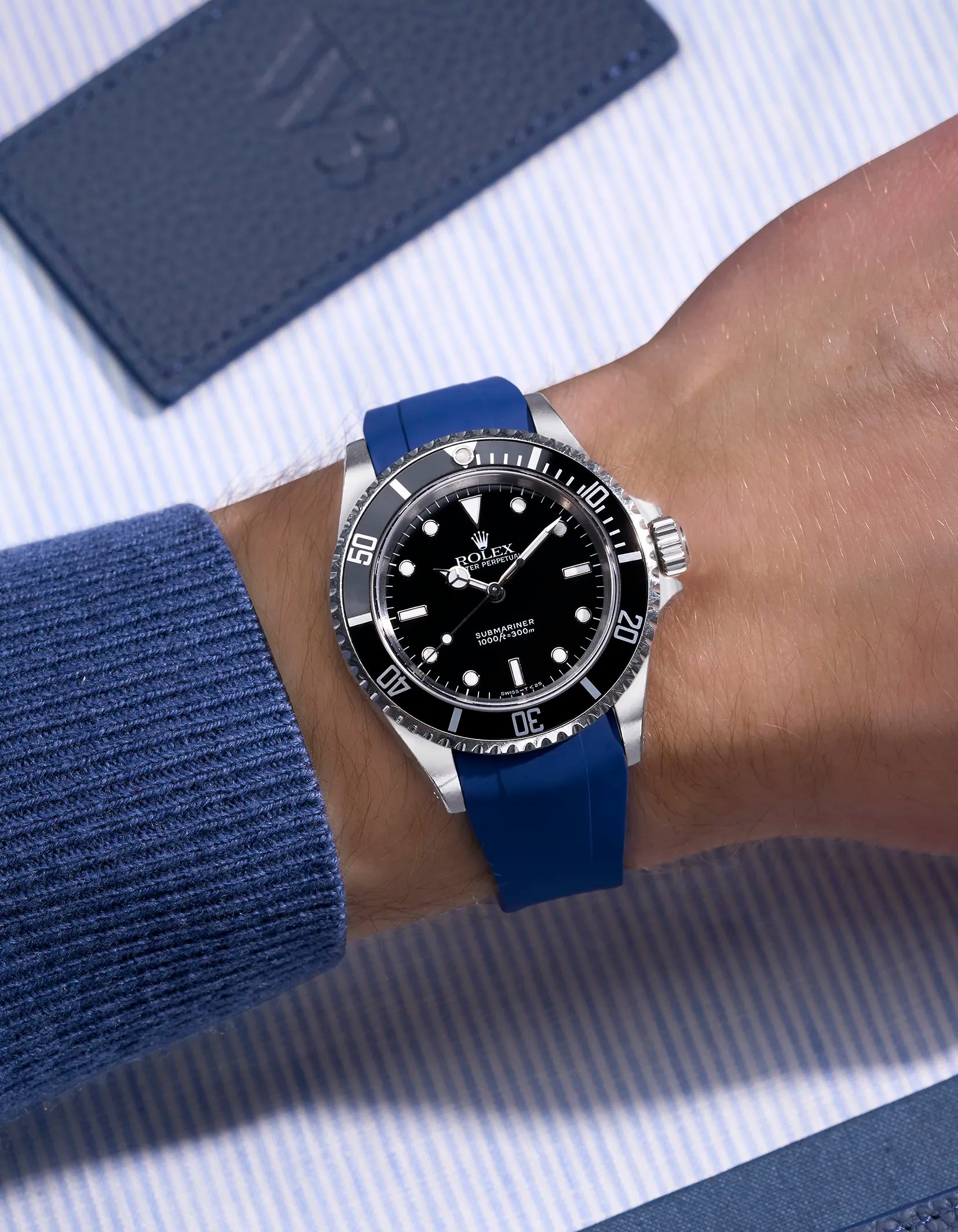 High-Quality FKM Rubber Watch Band with Original Clasp - Compatible with Rolex Submariner 16610 & 14060 Models | Durable, Waterproof Replacement Strap for Diving, Swimming & Outdoor Activities