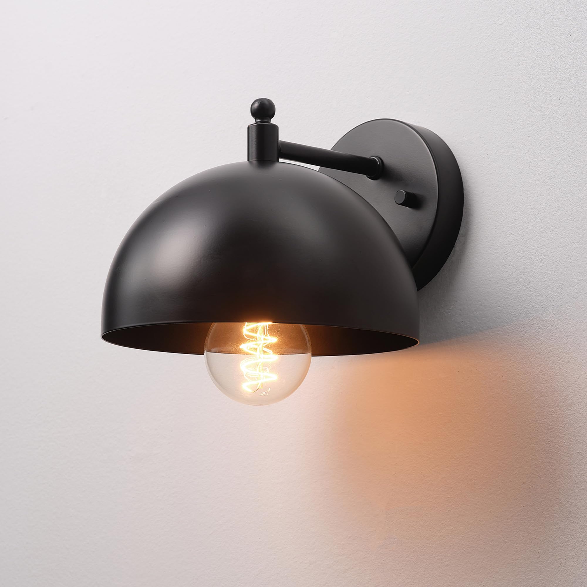 Matte Black Wall Sconce with E26 Socket - Bedroom & Living Room Lighting