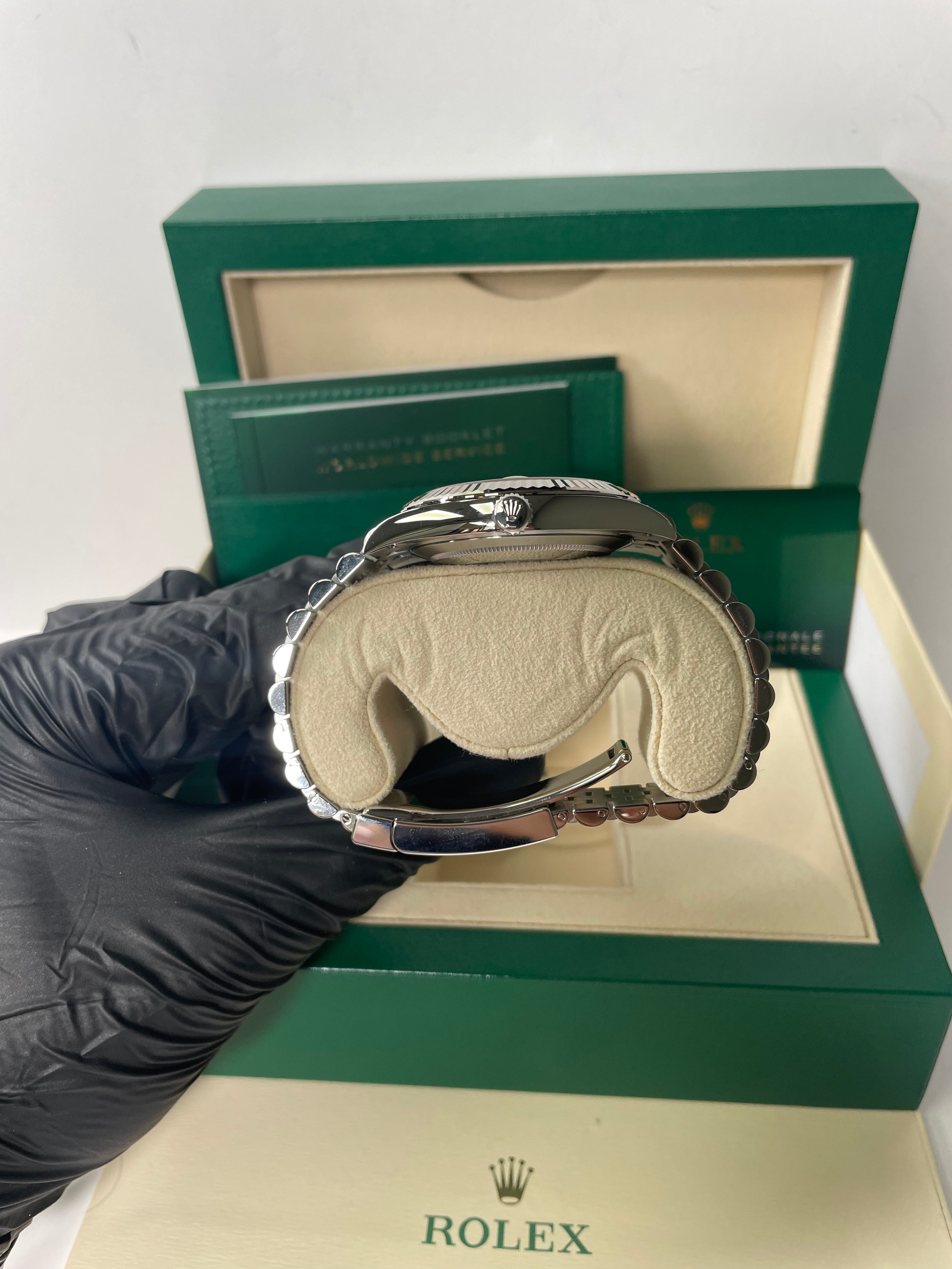 Rolex Datejust 41 Men's Watch - White Gold & Steel, Silver Index Dial, Fluted Bezel (Ref#126334) | Luxury Dress Watch for Business & Formal Occasions