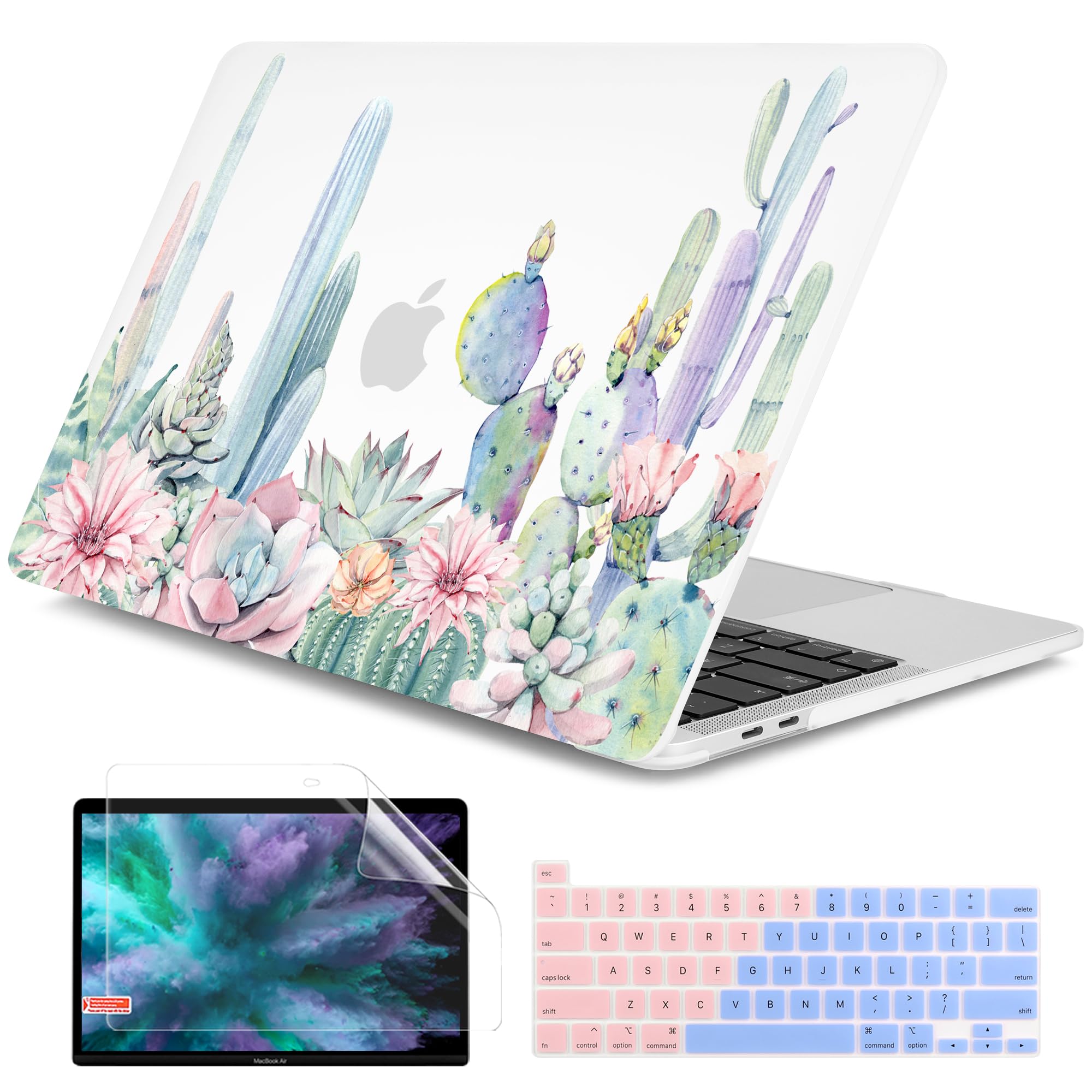 Dongke Hard Plastic Protective Case Cover for MacBook Pro 13 inch (Model A2251/A2289 2020) - Compatible with Retina Display & Touch Bar, Fits Touch ID - Cactus Green - Perfect for Work, Travel & Daily Use