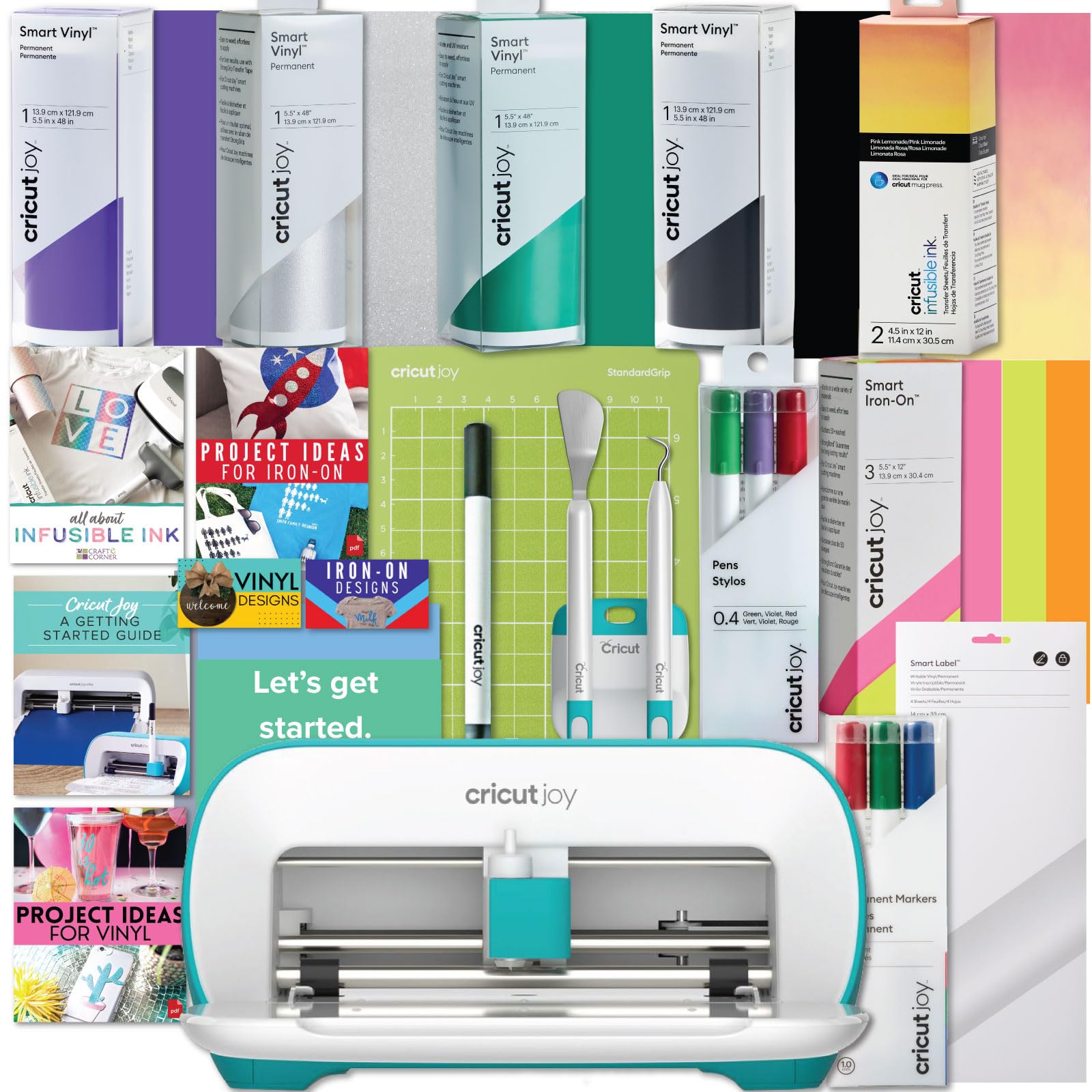 Cricut Joy Cutting Machine Bundle with Vinyl, Iron-On & Craft Materials - Compact DIY Crafting Tool for Beginners | Perfect for Home Decor, T-Shirts & Personalized Gifts
