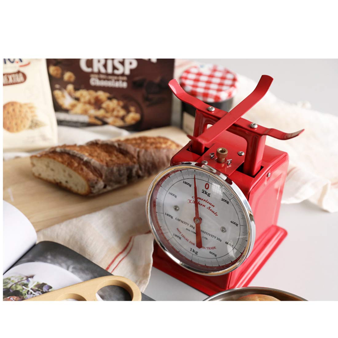 Doulton Stainless Steel Digital Kitchen Scale for Food - 500g/0.1oz Precision, Red | Perfect for Baking, Coffee Brewing & Meal Prep
