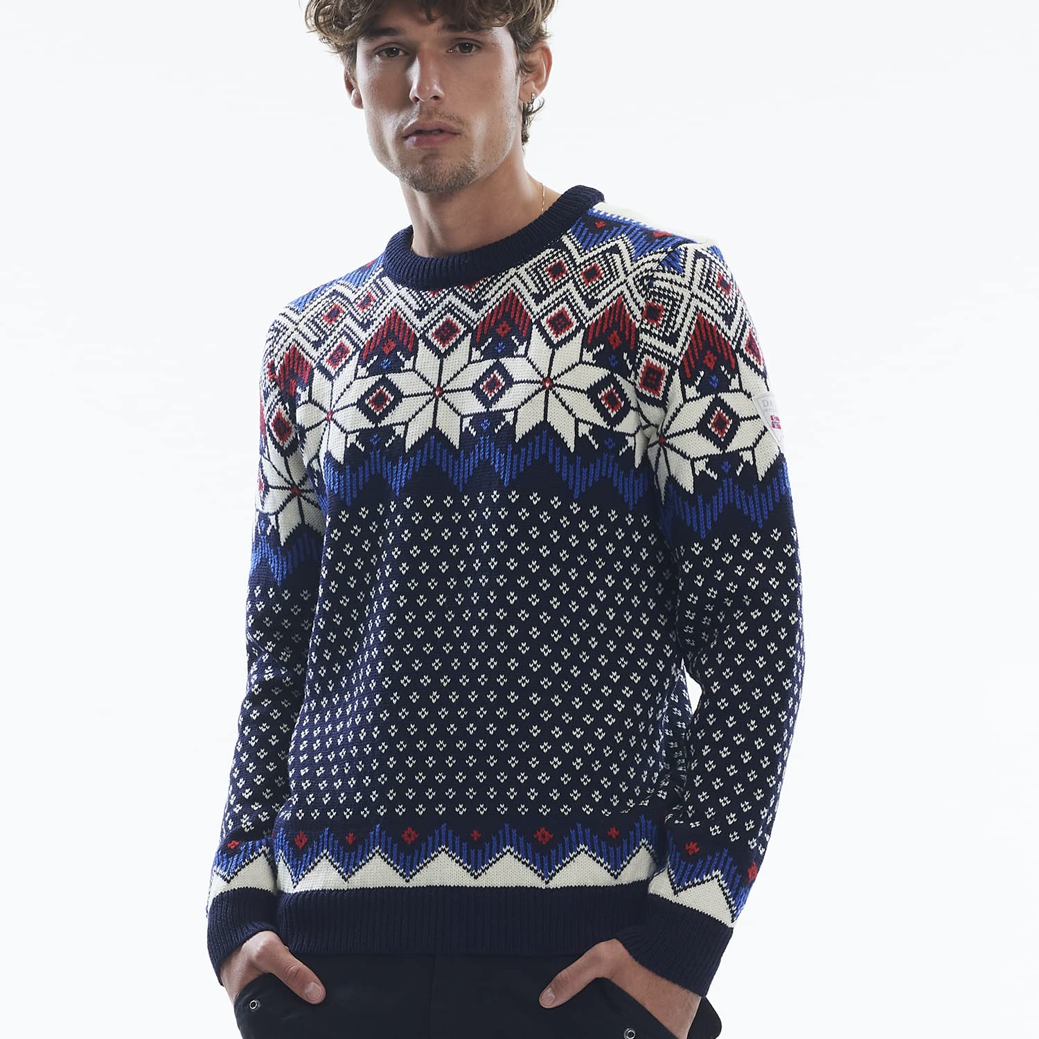 Dale of Norway Vegard Men's 100% Lightweight Wool Sweater - Regular Fit Pullover for Men | Warm Winter Knitwear for Outdoor Activities & Casual Wear