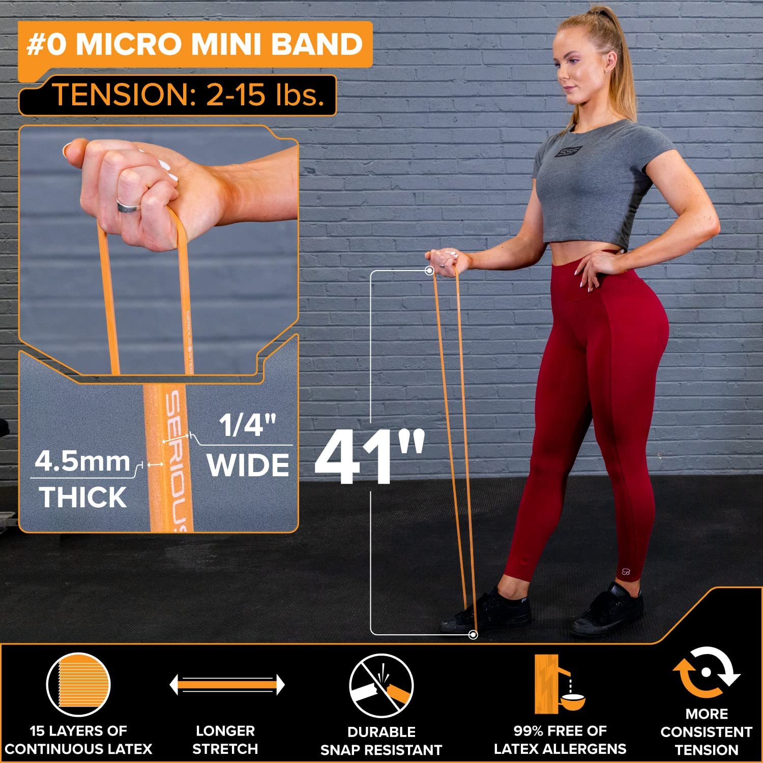 41 Monster Mini Resistance Bands (10-50 lbs) - Heavy Duty Exercise Bands for Home Gym, Physical Therapy & Strength Training - Perfect for Workouts, Yoga, Pilates & Rehabilitation