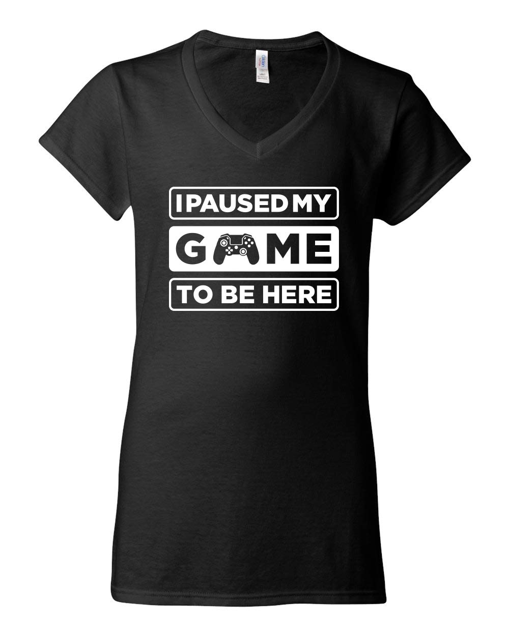 I Paused My Game to Be Here Gamer Women’s V-Neck Tee - Perfect for Casual Gaming & Everyday Wear