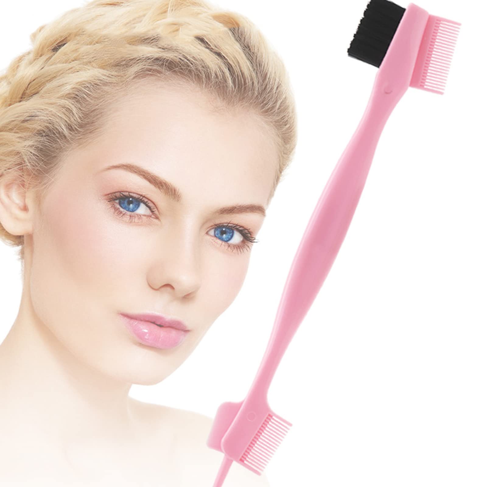 Double-Sided Hair & Eyebrow Brush - Smooth Styling for Salon & Home