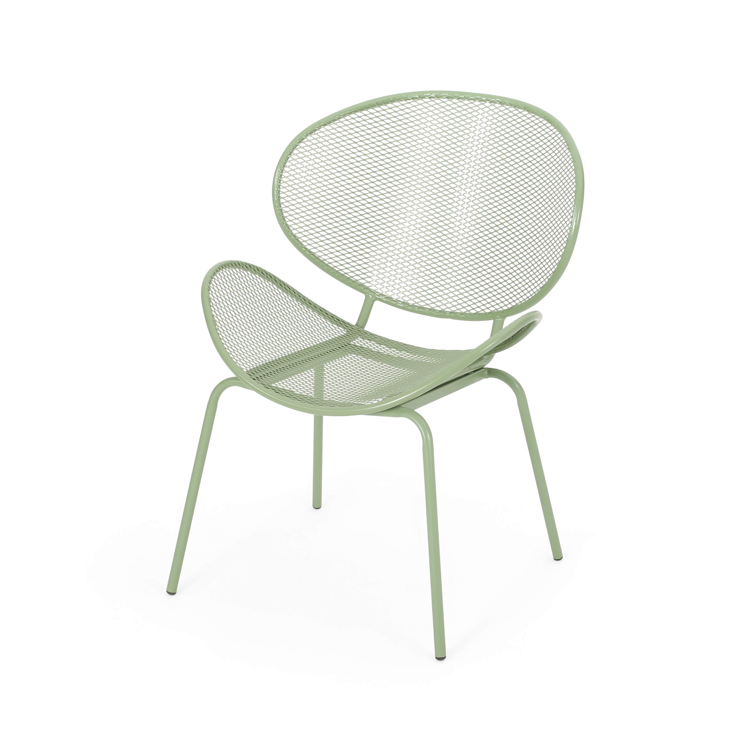 GDF Studio Outdoor Dining Chairs (Set of 2) - Matte Green Patio Furniture for Garden, Backyard, Poolside & Balcony Use